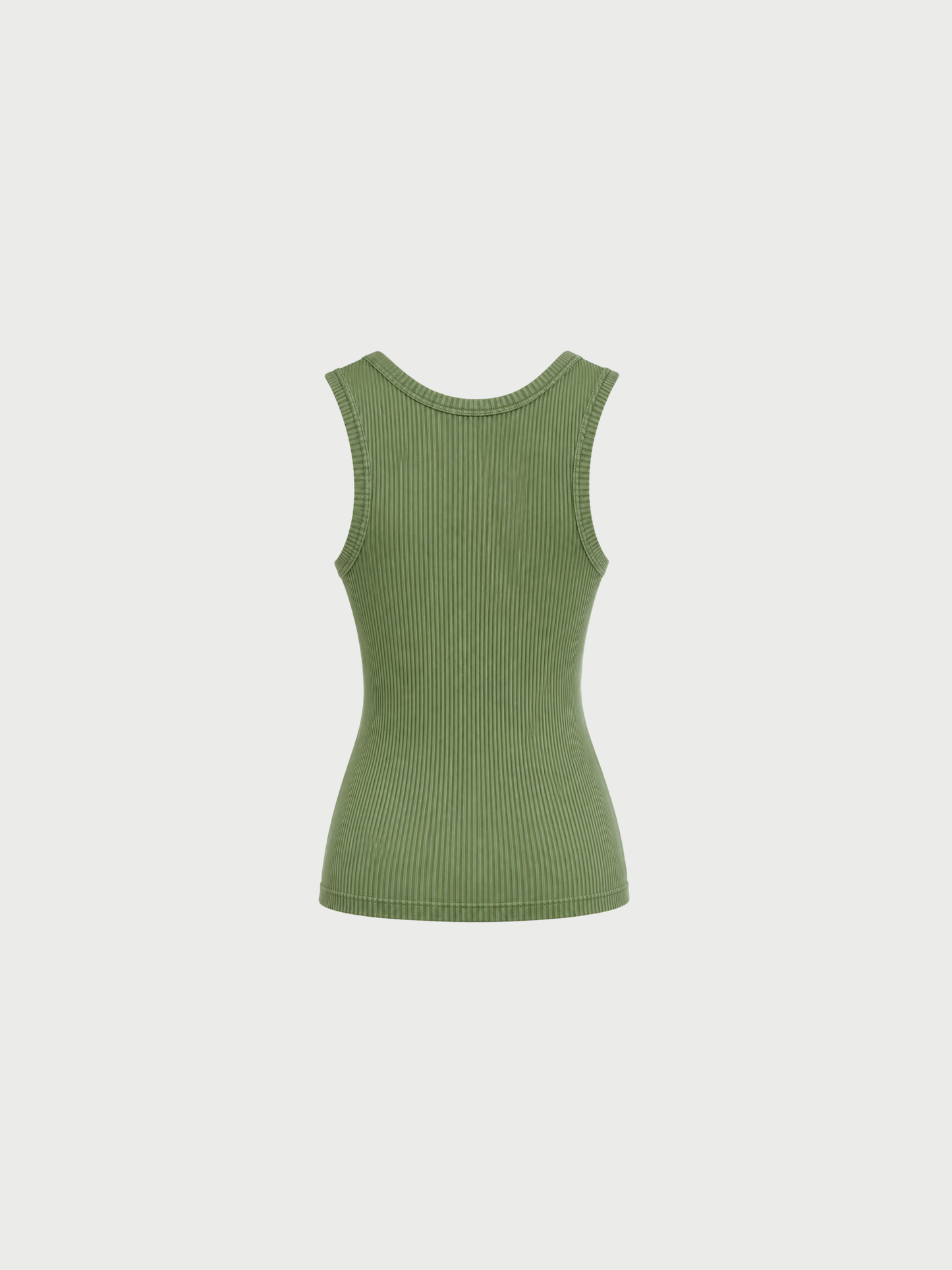 Loewe 2020s Sage Green Anagram Ribbed Silk Tank Top