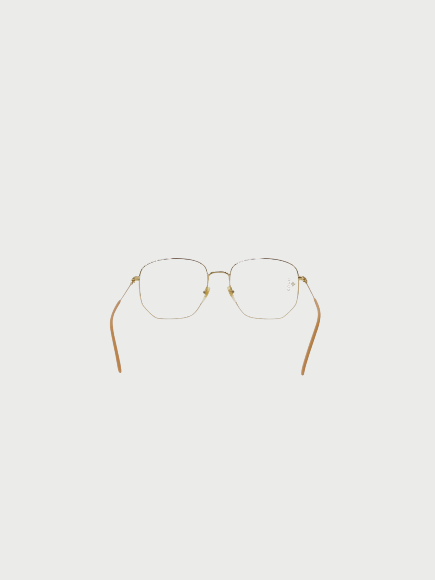 Gucci 2000s Gold Beige Square Frame Glasses