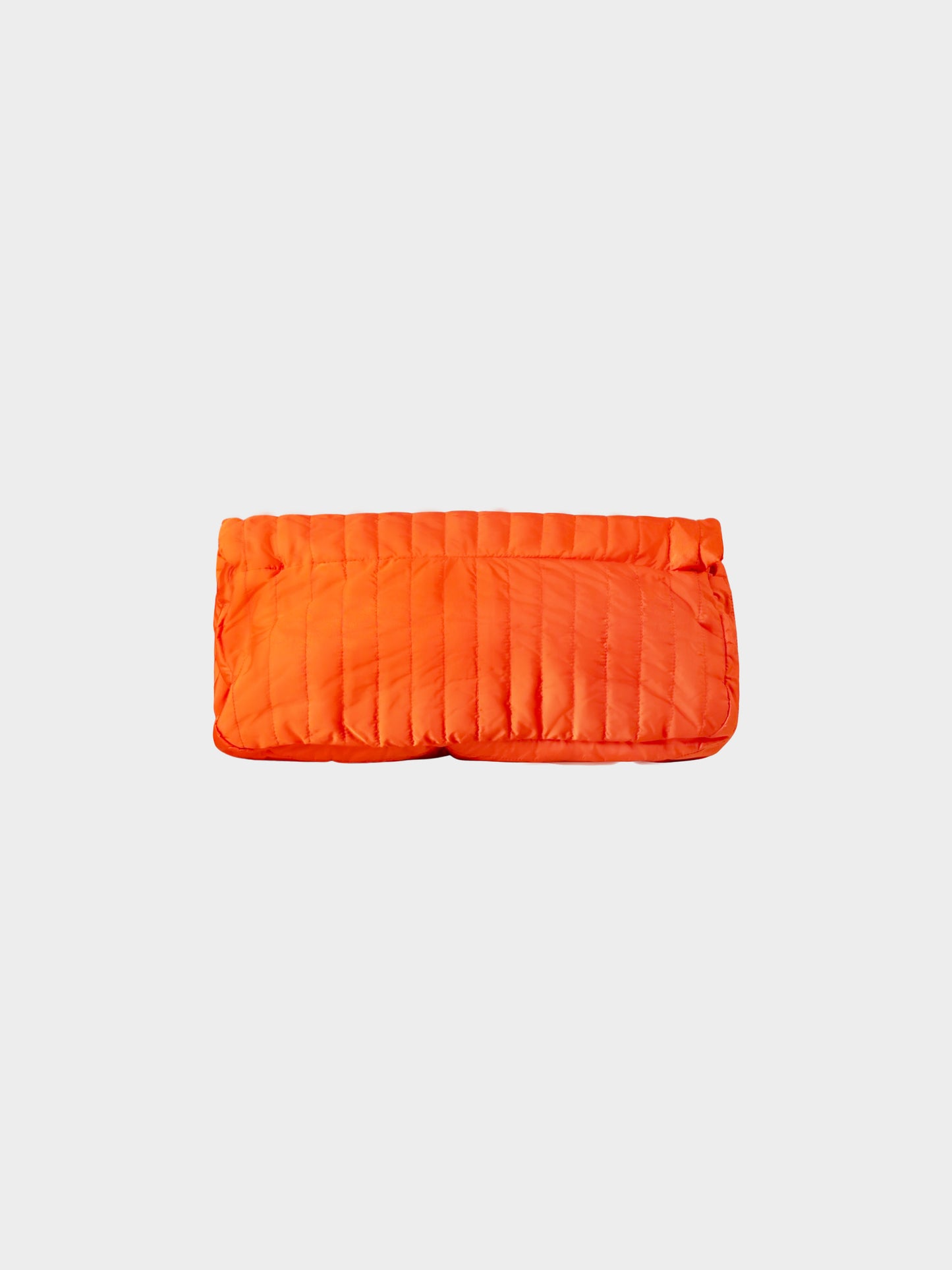 Chanel 2012 Orange Nylon Vertical Quilt Jumbo Flap Bag