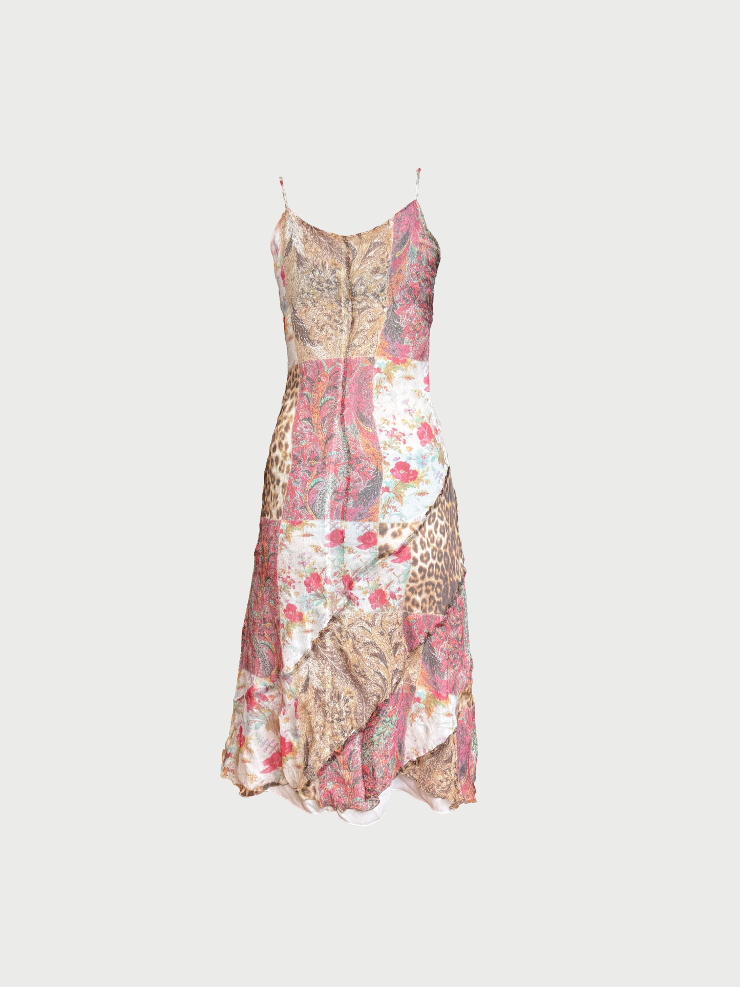 Roberto Cavalli SS 2004 Multicolor Silk Floral Slip Dress