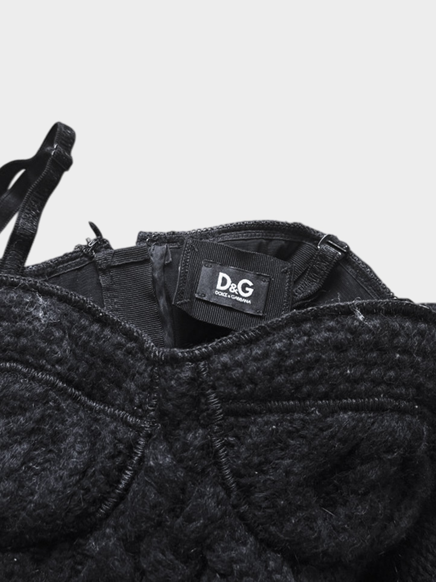 Dolce and Gabbana FW 2010 Black Knitted Bustier Dress
