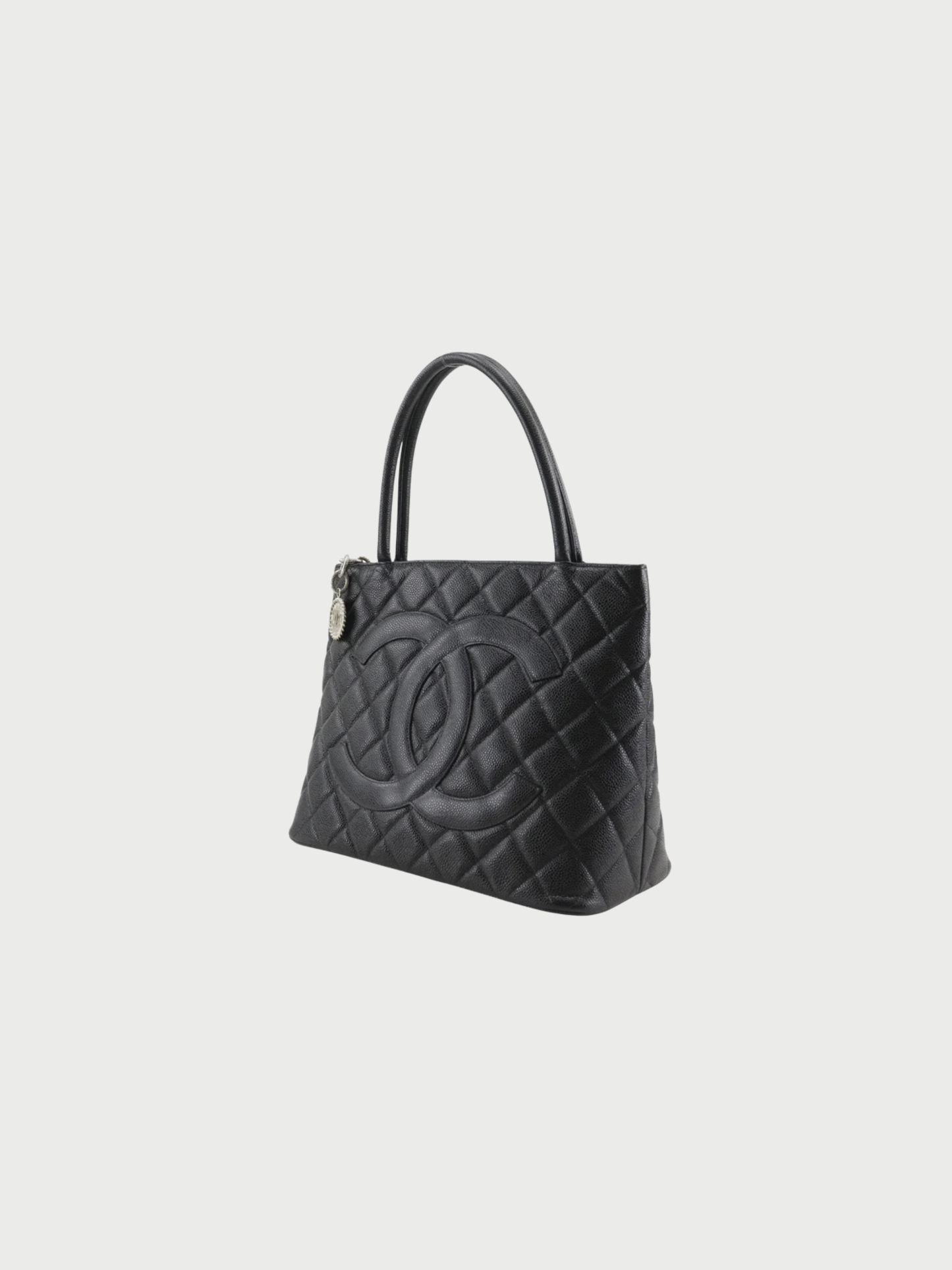 Chanel 2000s Black Caviar Leather Reissue Tote Bag