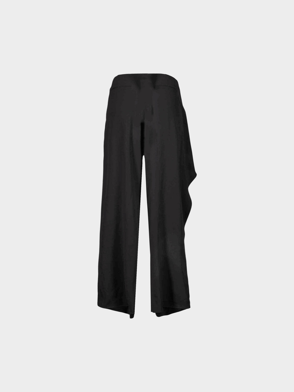 Chloé AW 2019 Runway Black Ruffle Detail Tie Front Wide Leg Trousers