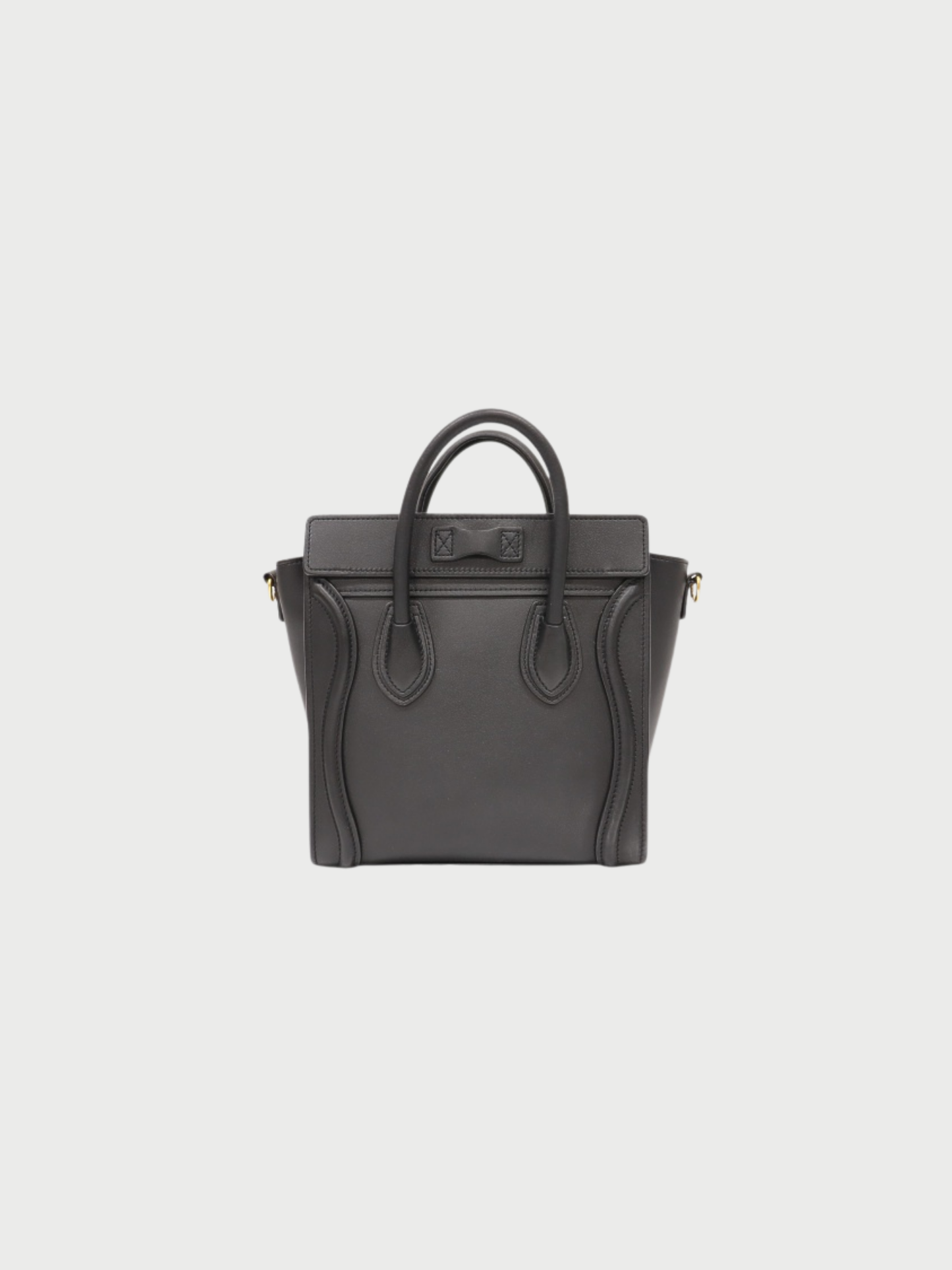 Celine 2010s Black Leather Luggage Nano Bag