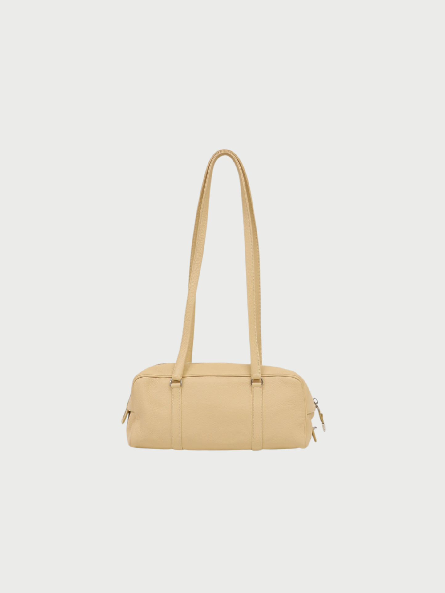 Prada 2020s Beige Leather Logo Shoulder Handbag