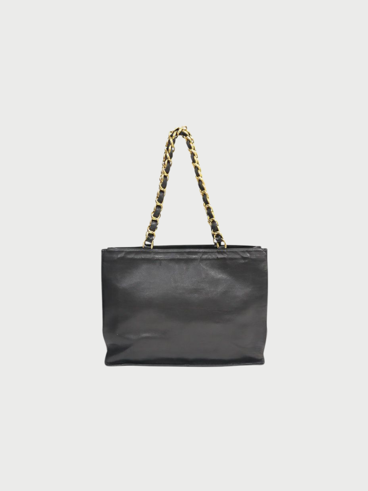 Chanel 1995–1996 Black Leather Jumbo Coco Chain Tote Bag