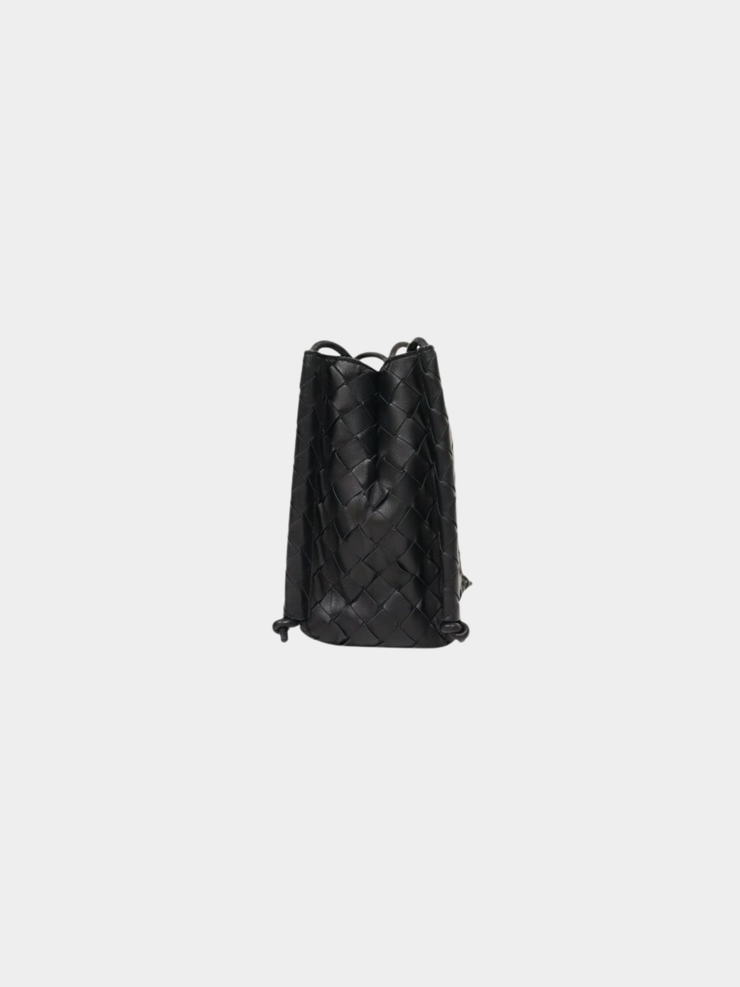 Bottega Veneta 2000s Black Intrecciato Leather Shoulder Bag