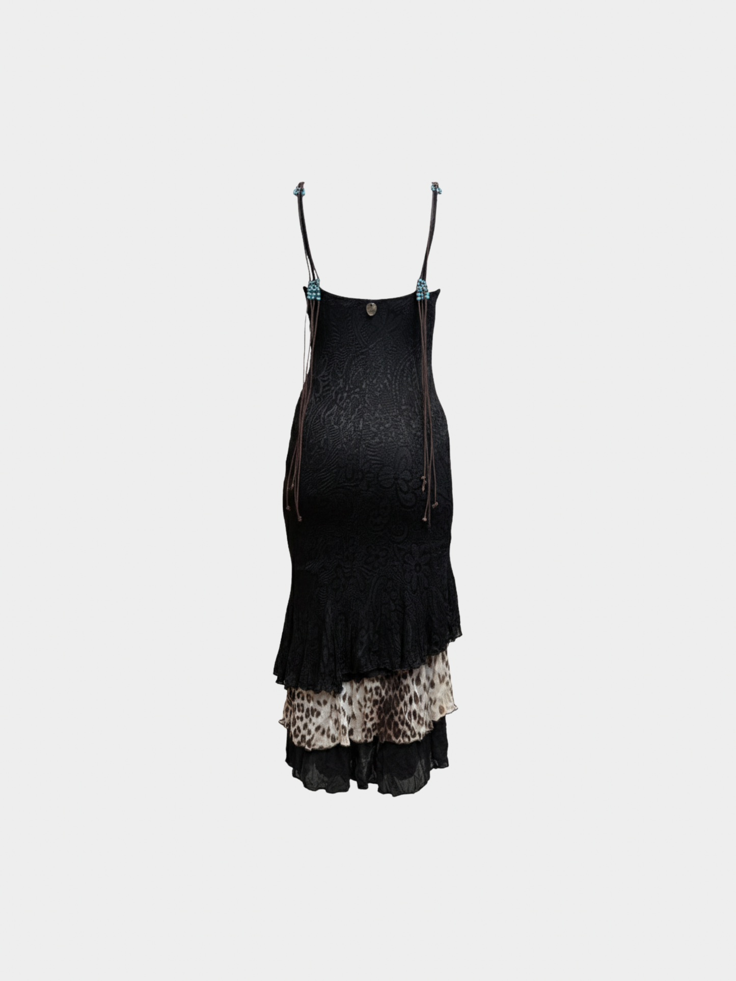 Roberto Cavalli SS 2003 Runway Black Silk-Effect Dress