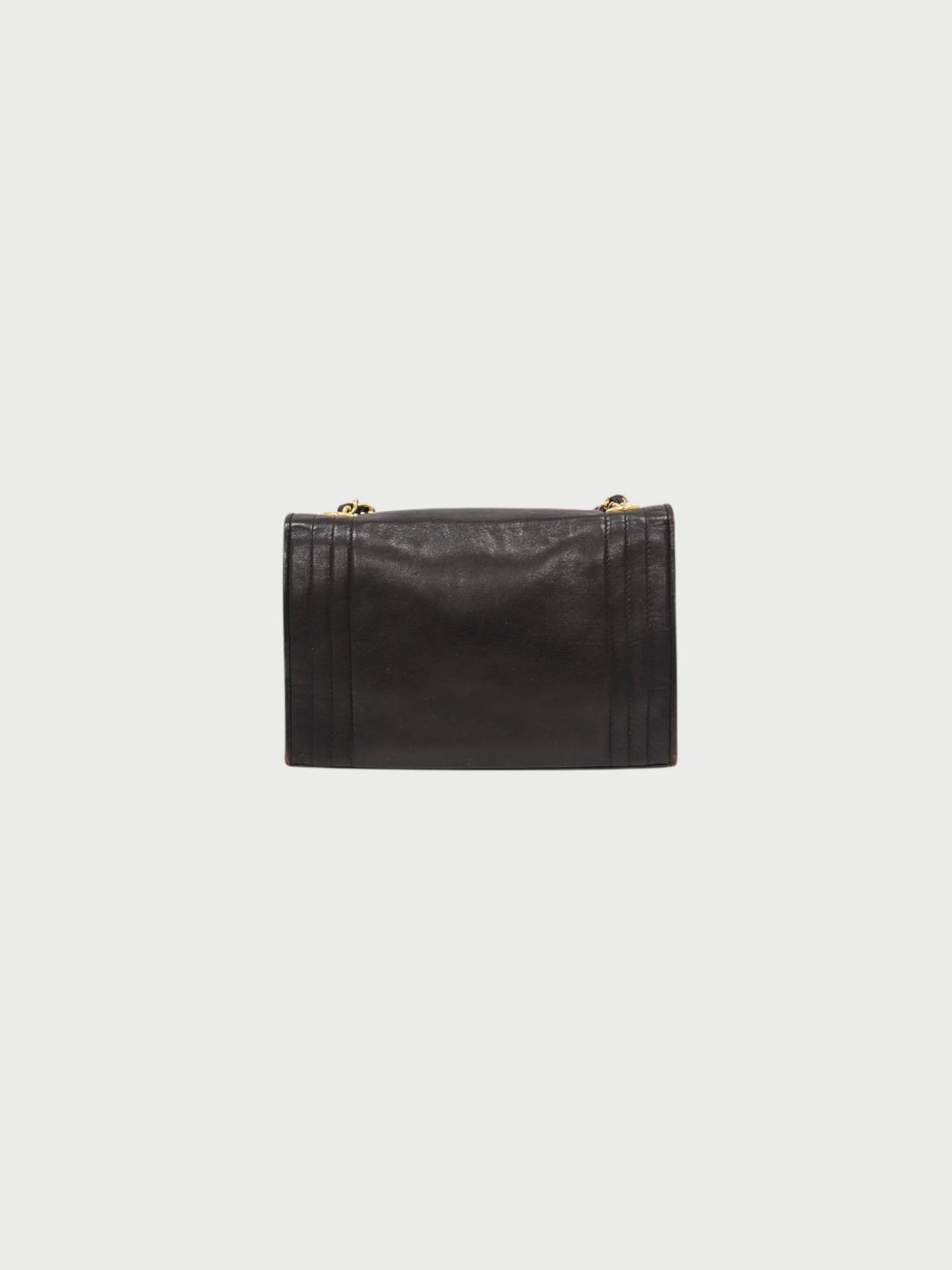 Chanel 1980s Black Lambskin Push Lock Chain Shoulder Bag
