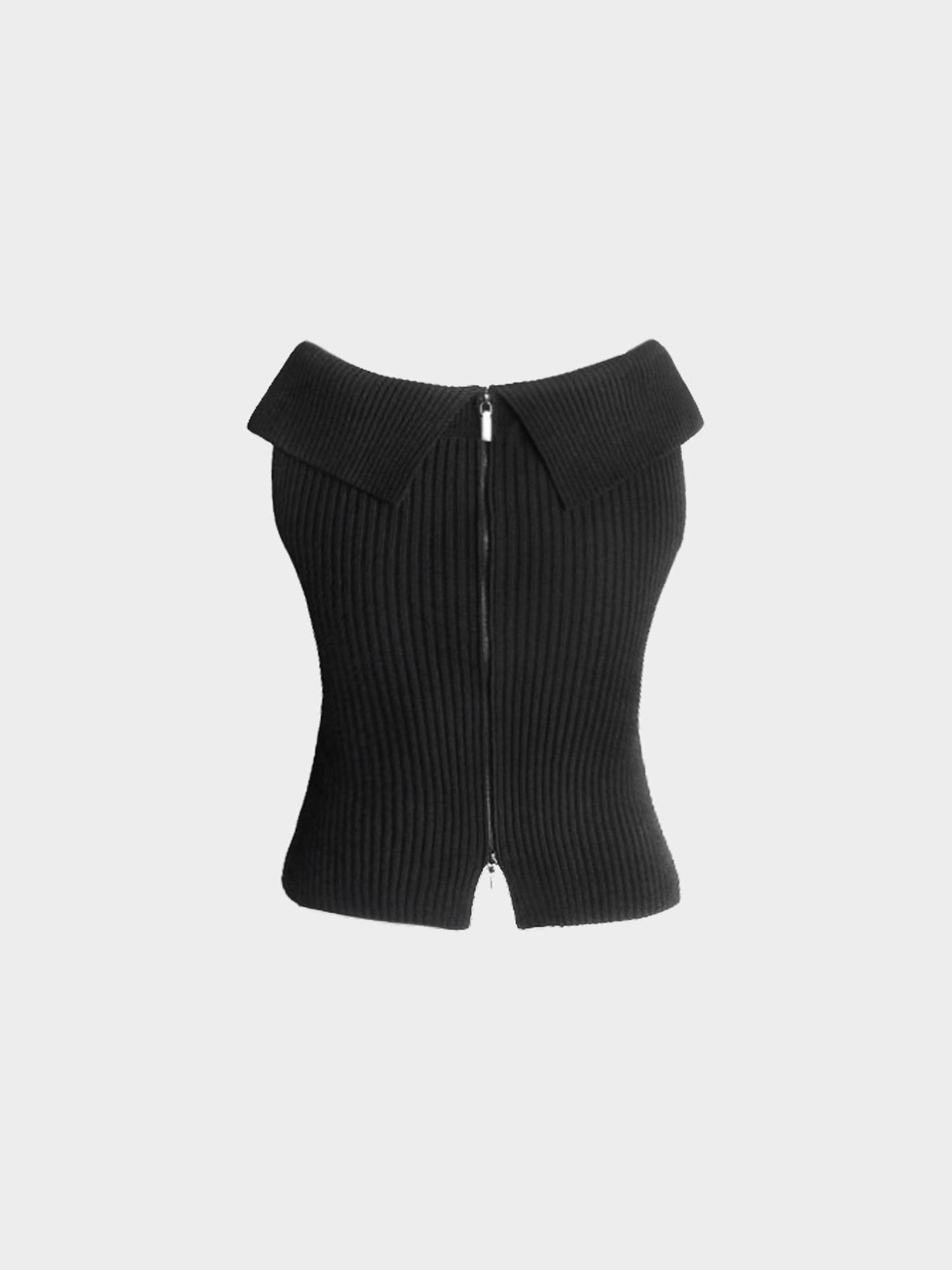 Chanel 2010s Black Sleeveless Knitted Top