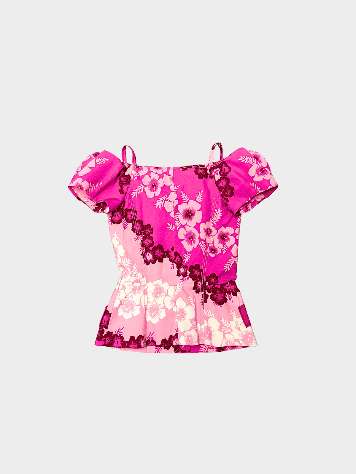 Christian Dior 2000s Pink Hibiscus Floral Top