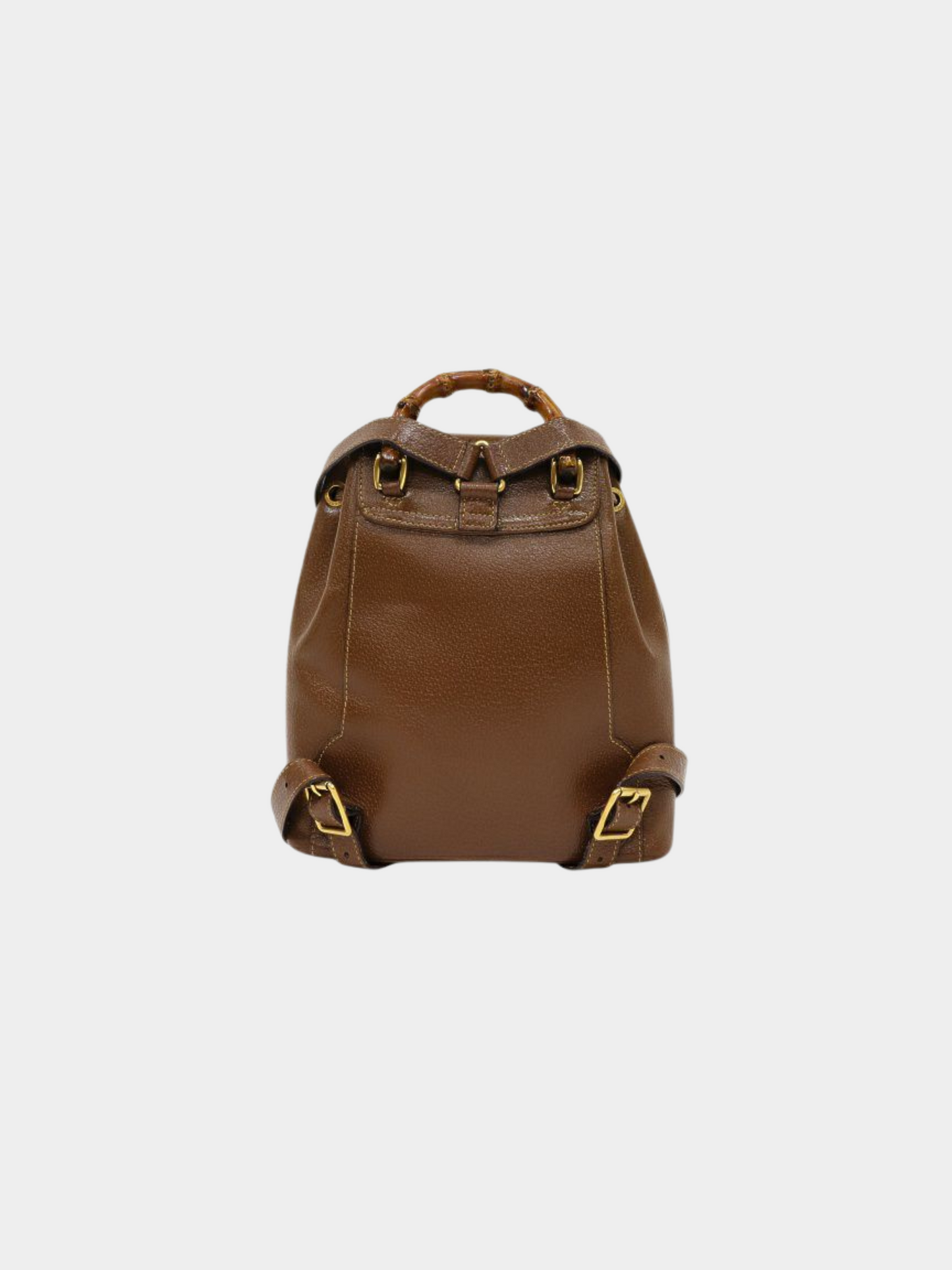 Gucci 2000s Brown Bamboo Leather Backpack