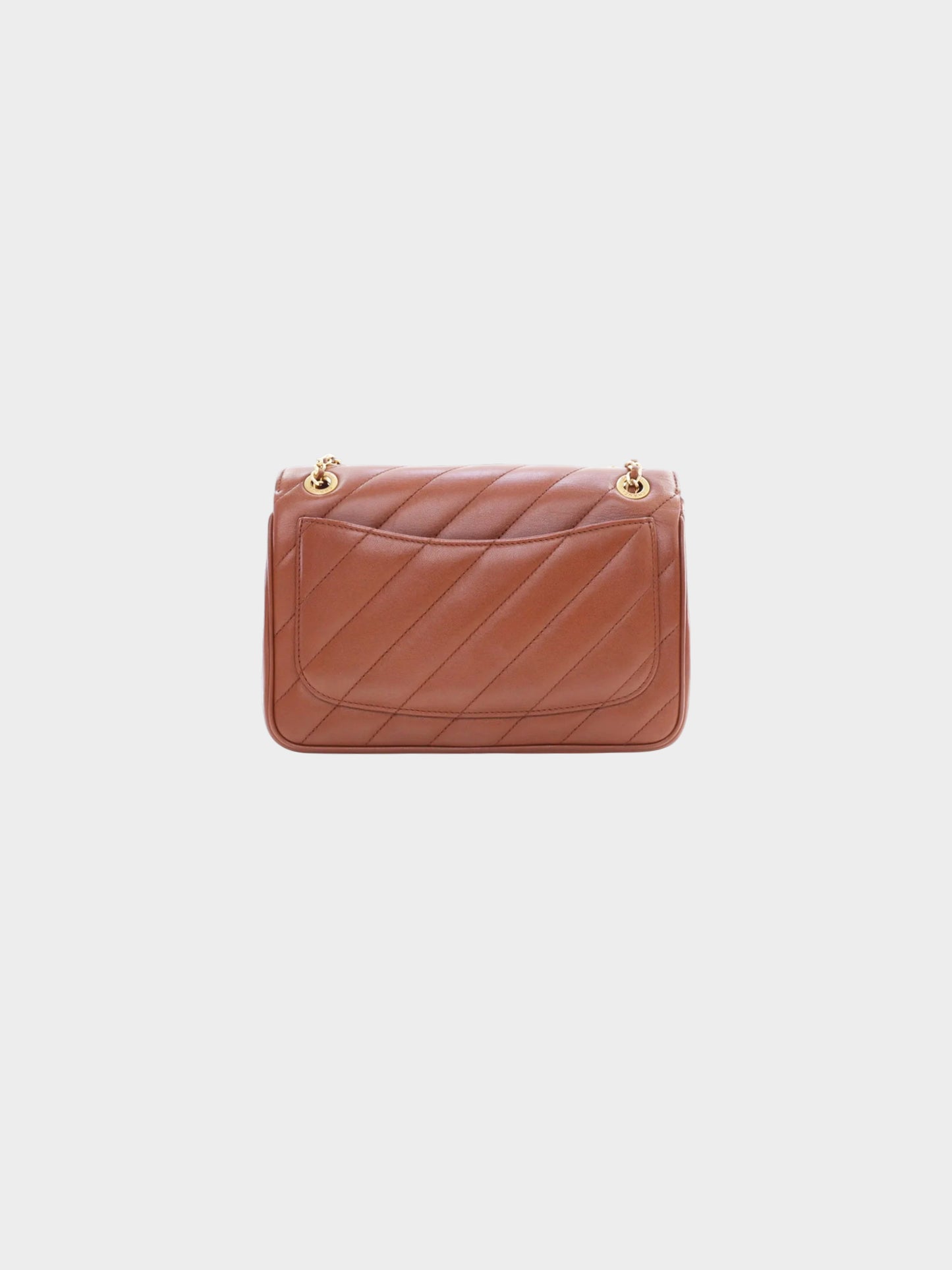 Chanel 2015-2016 Brown Lambskin Covered CC Signature Flap Bag