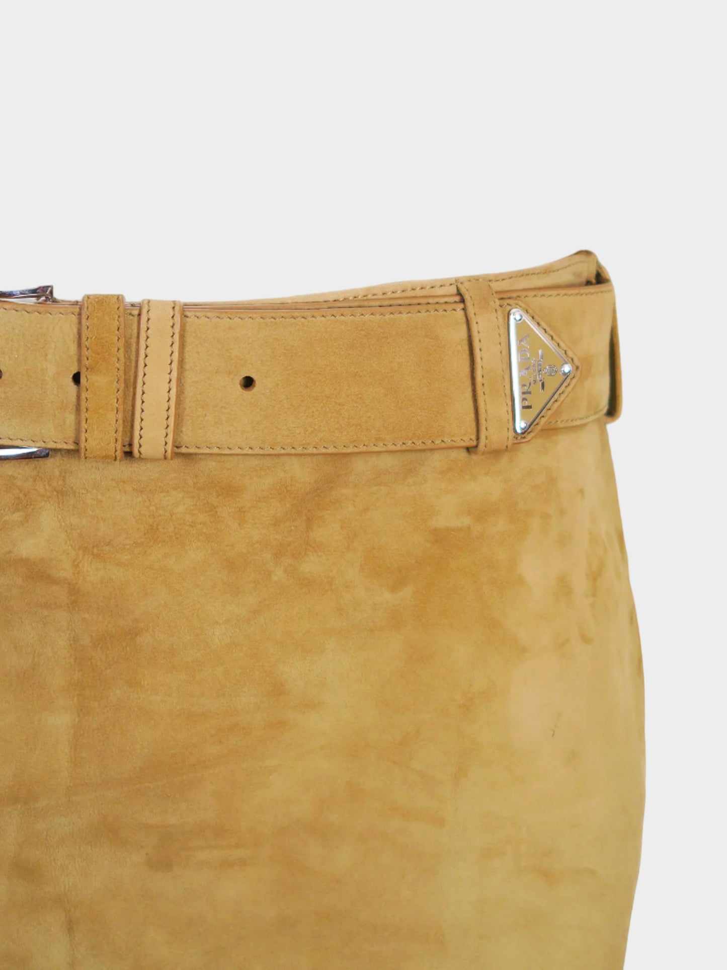 Prada 2022 Light Brown Suede Mini Skirt