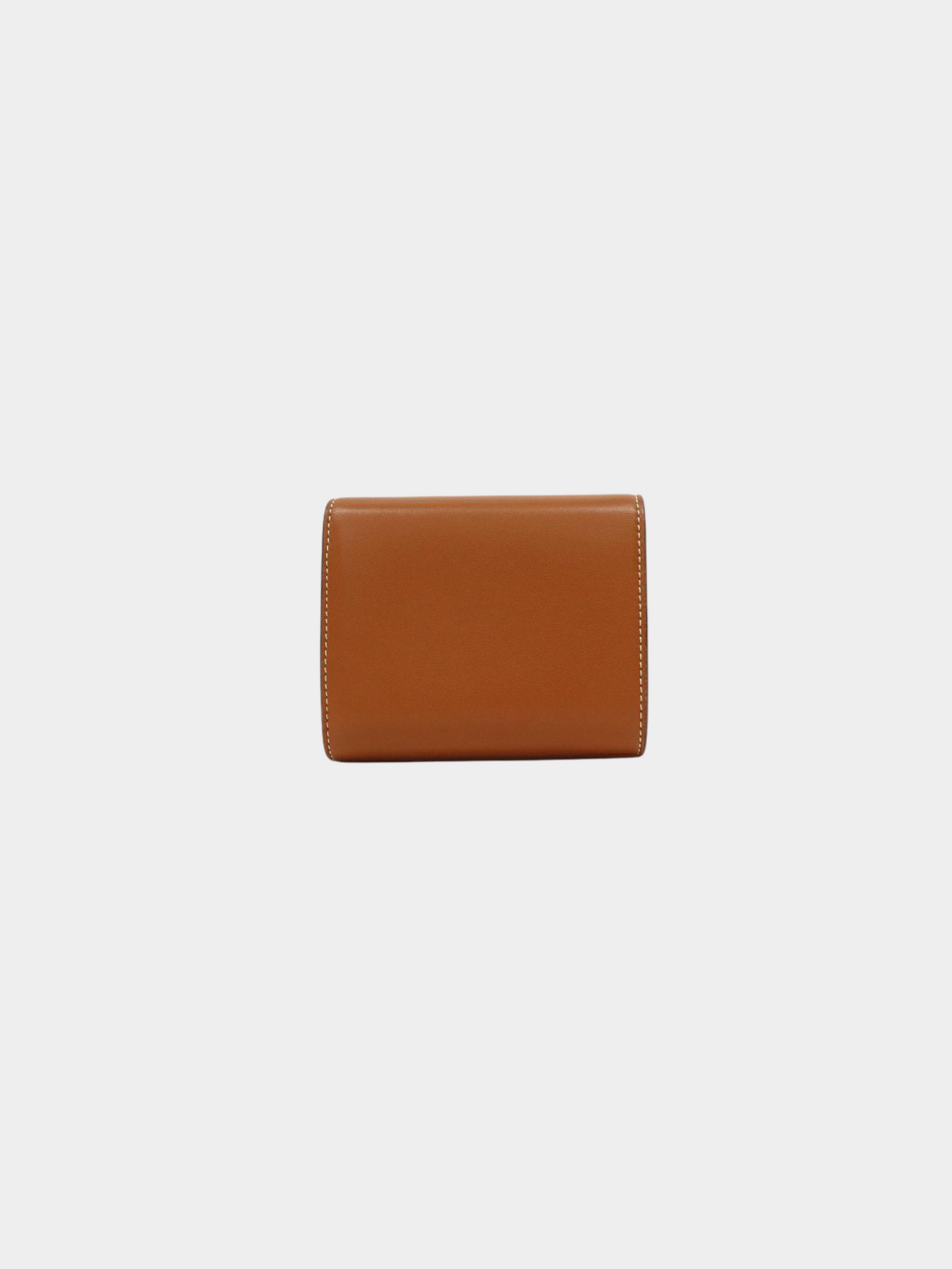Celine 2010s Brown Leather Small Flap Triomphe Wallet