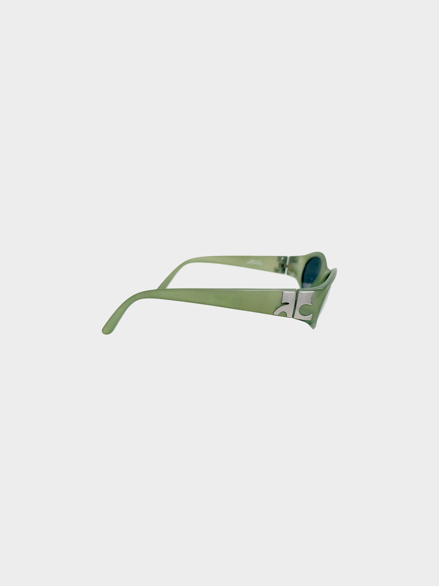 Courrèges 1990s Rare Green Semi-translucent Oval Sunglasses