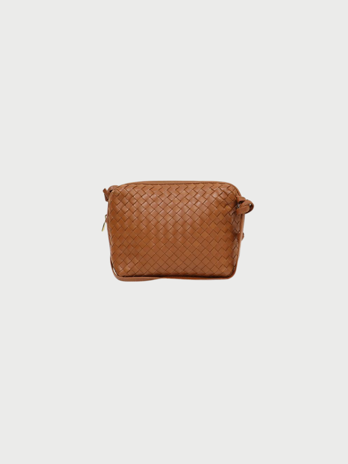 Bottega Veneta 2000s Brown Leather Intrecciato Shoulder Bag