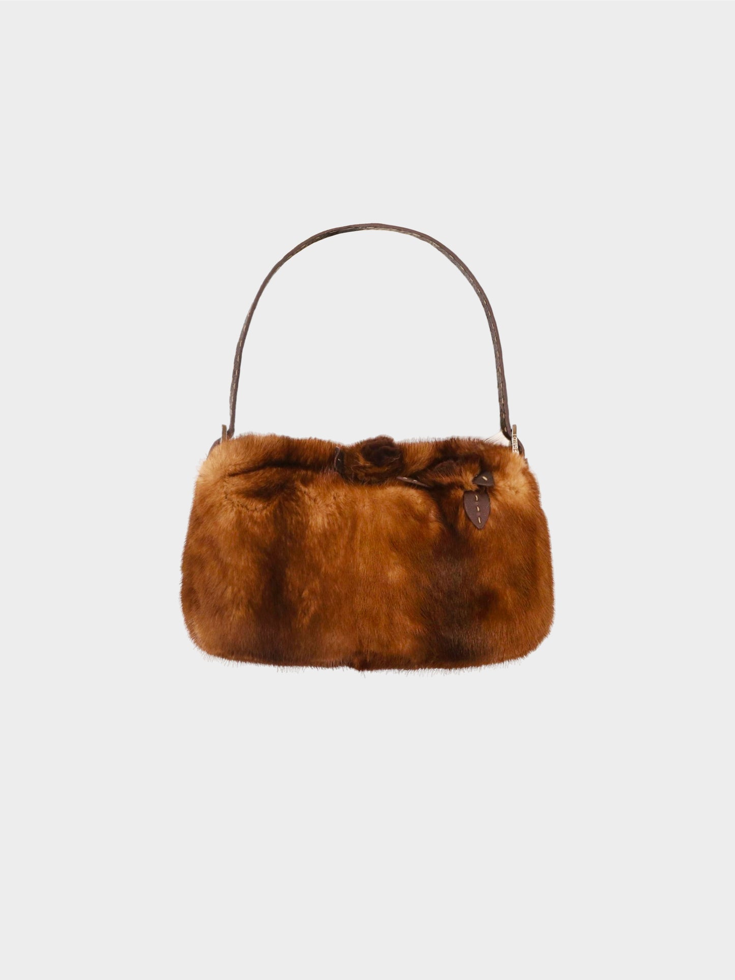 Fendi 2008 Brown Selleria Mink Fur Baguette