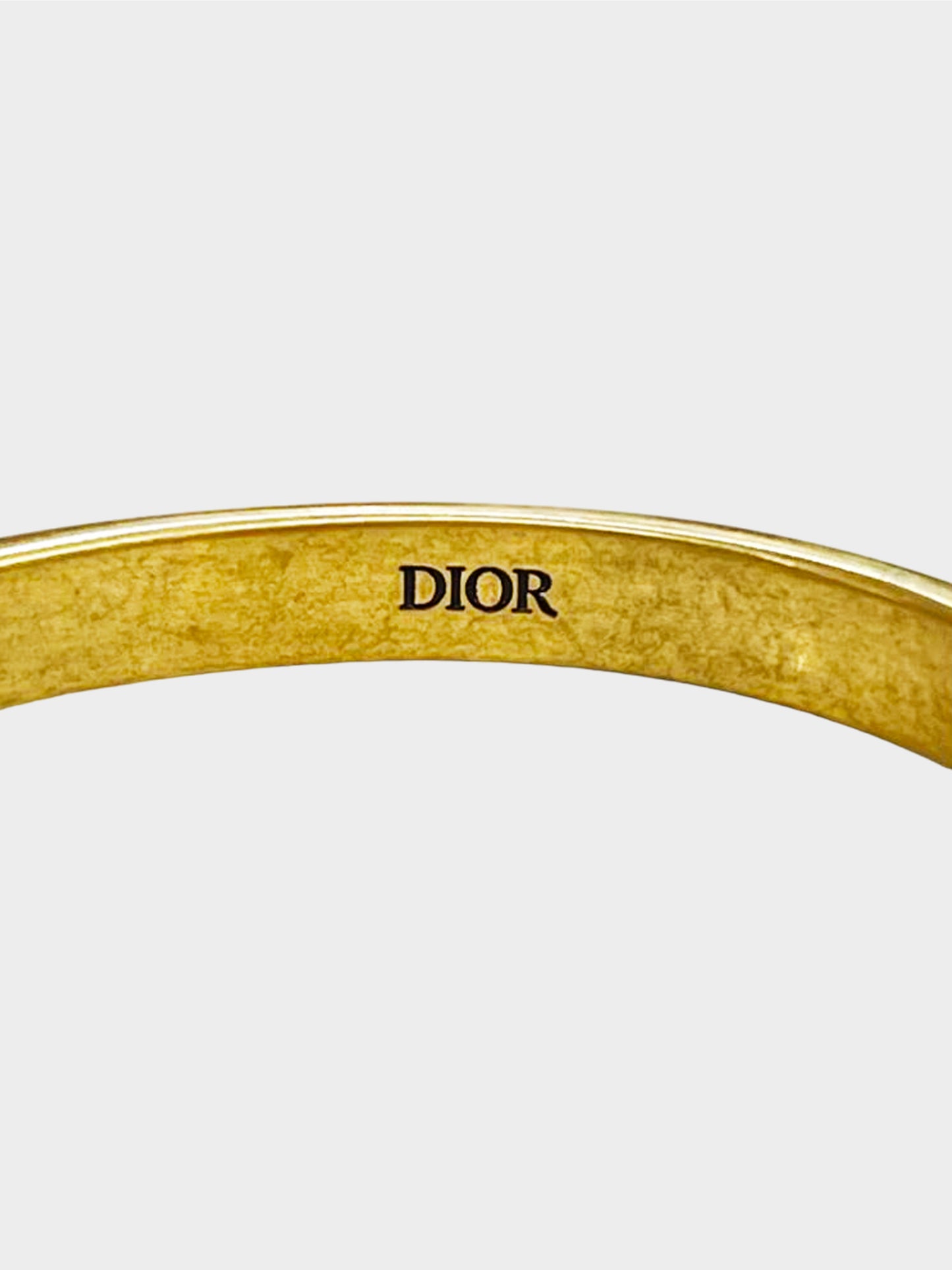 Christian Dior 2010s Aged Gold J’Adior Cuff Bracelet