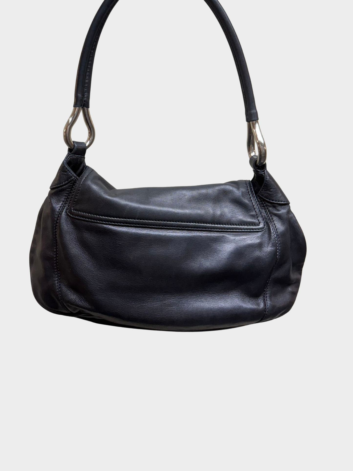 Prada SS 2003 Black Nappa Leather Drop Bag
