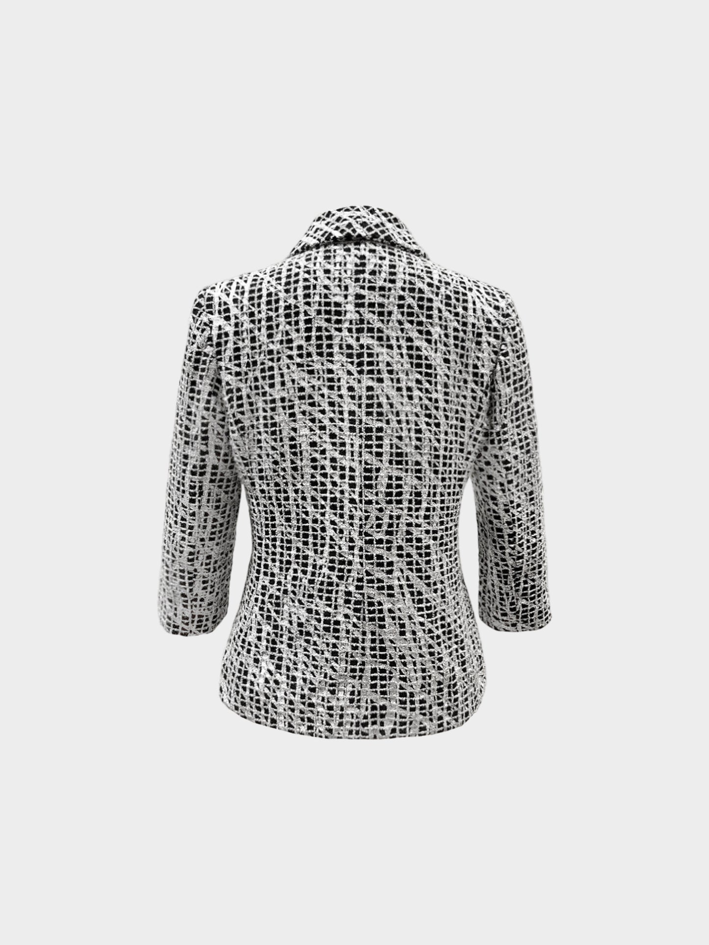 Chanel SS 2012 Silver and Black Tweed Jacket