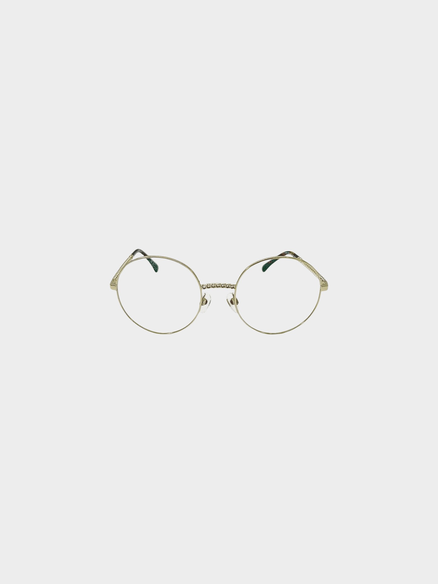Chanel 2020s Gold Round Metal Strap Eyeglasses