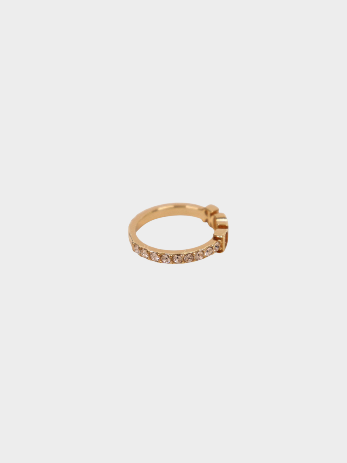 Christian Dior 2010s Pink Gold Rhinestone Dio(r)evolution Ring