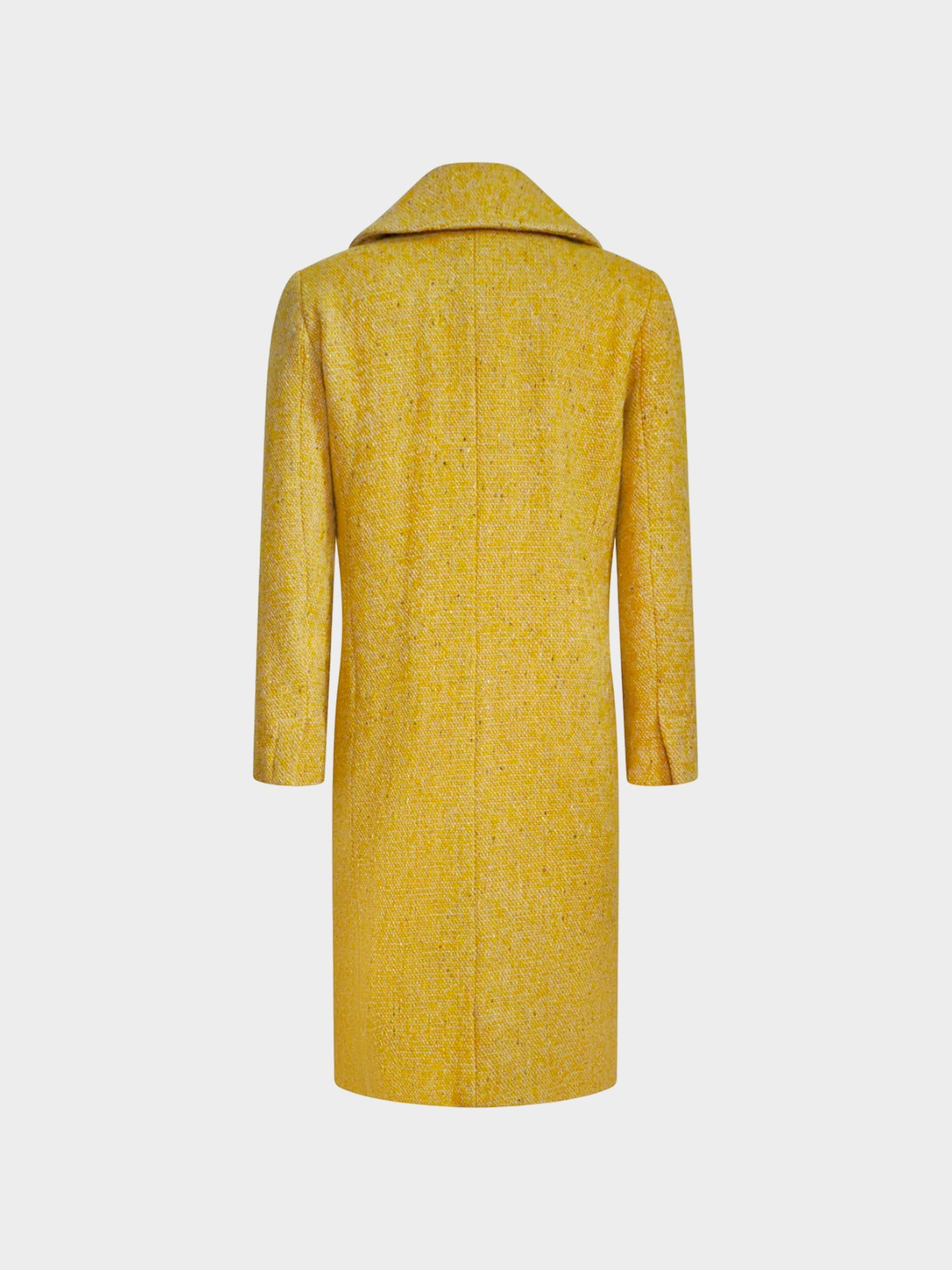 Balenciaga 2000s Yellow Mottled Wool and Mohair Tweed Coat