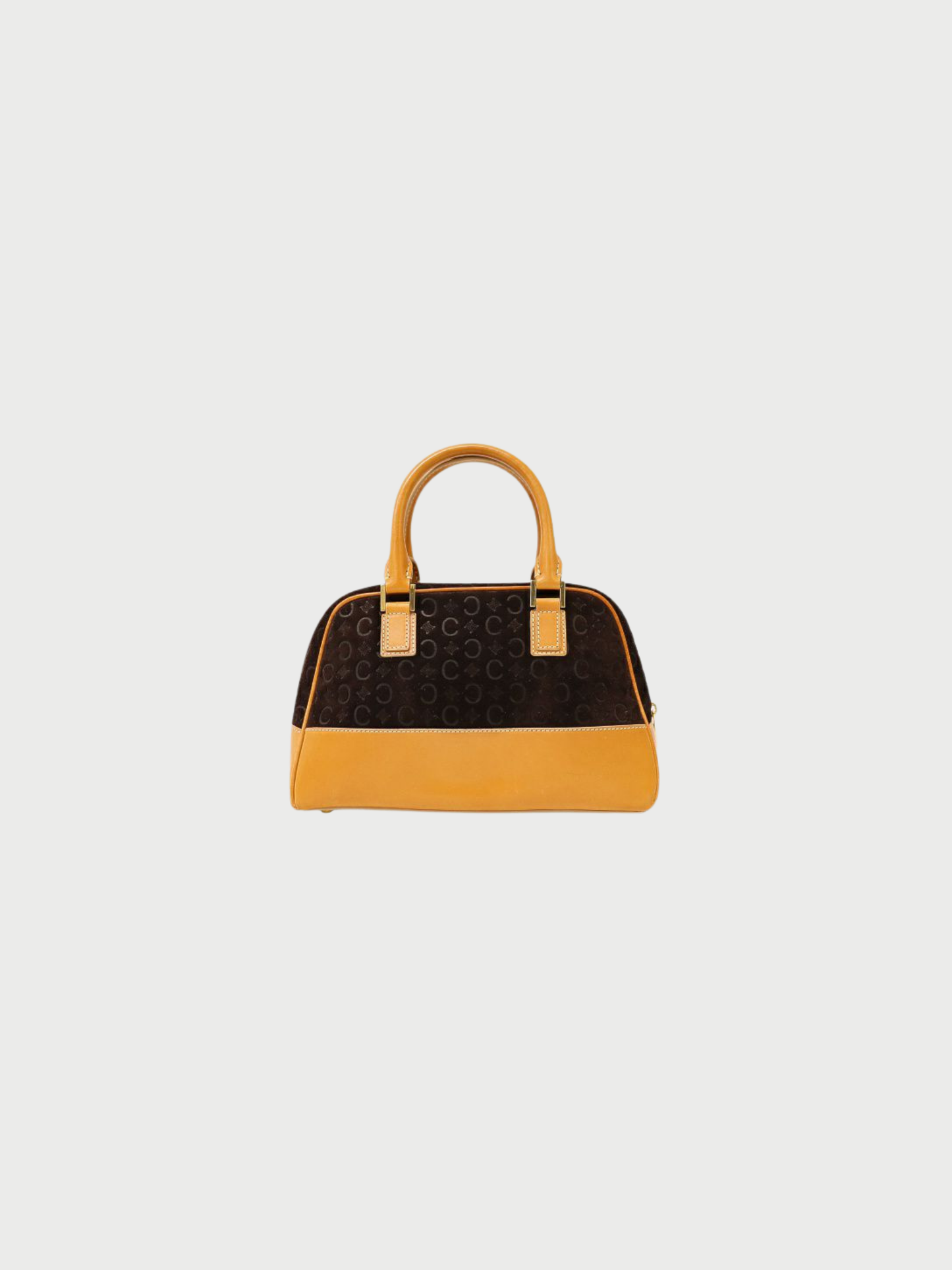 Celine 2000s Brown Suede Leather C-Macadam Handbag