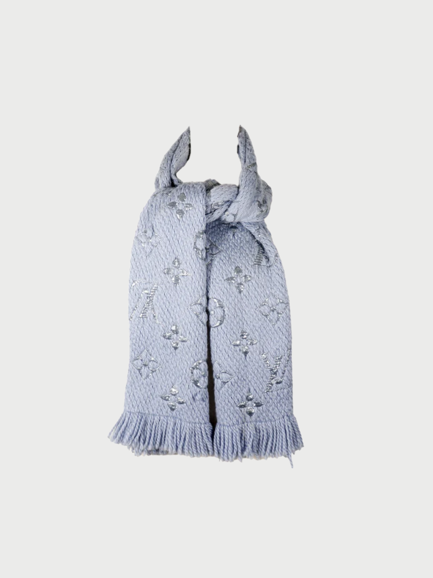 Louis Vuitton 2017 Blue Wool Logomania Shine Muffler Scarf