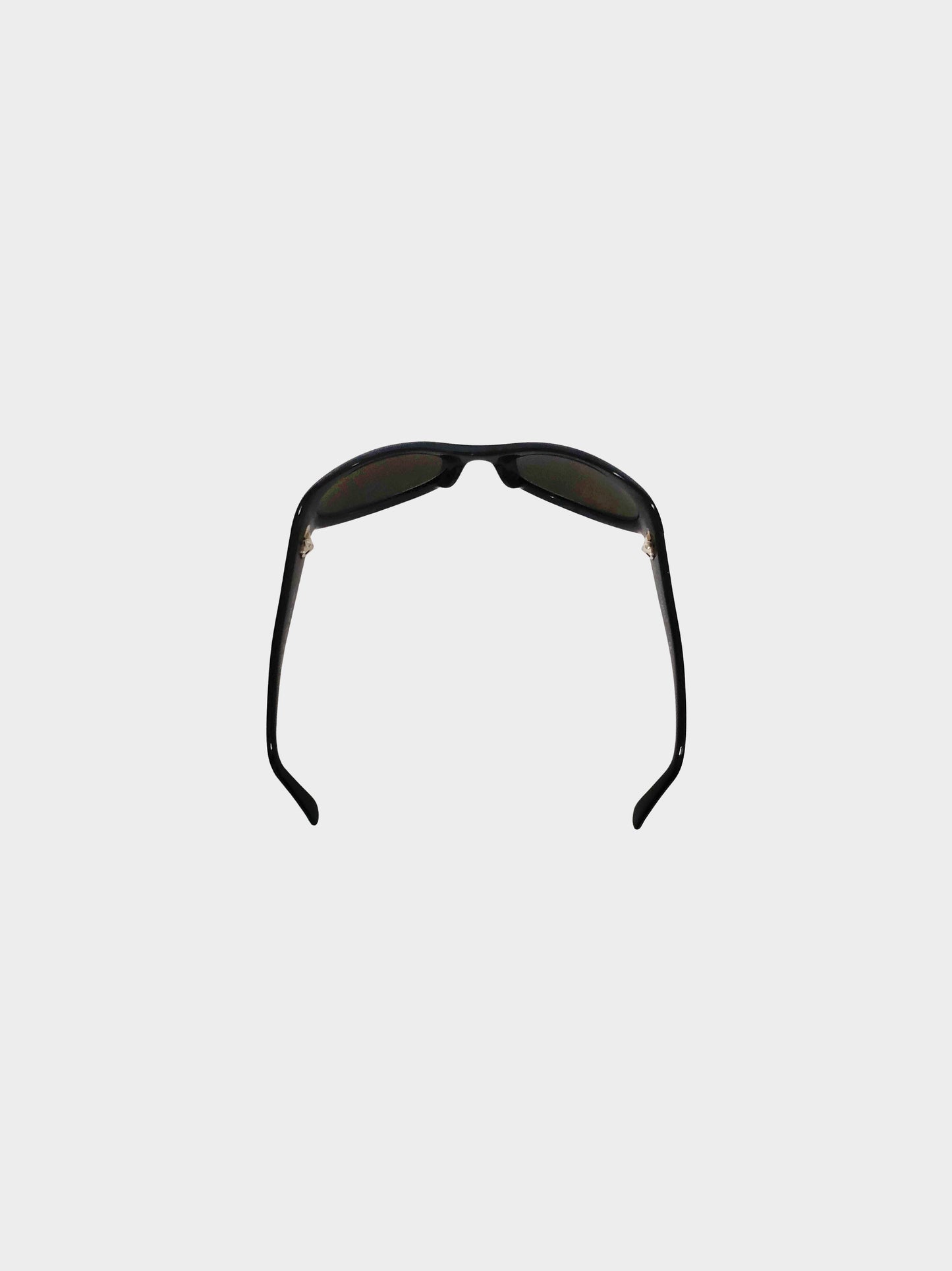 Chanel 2000s Black and Khaki Oval Sunglasses