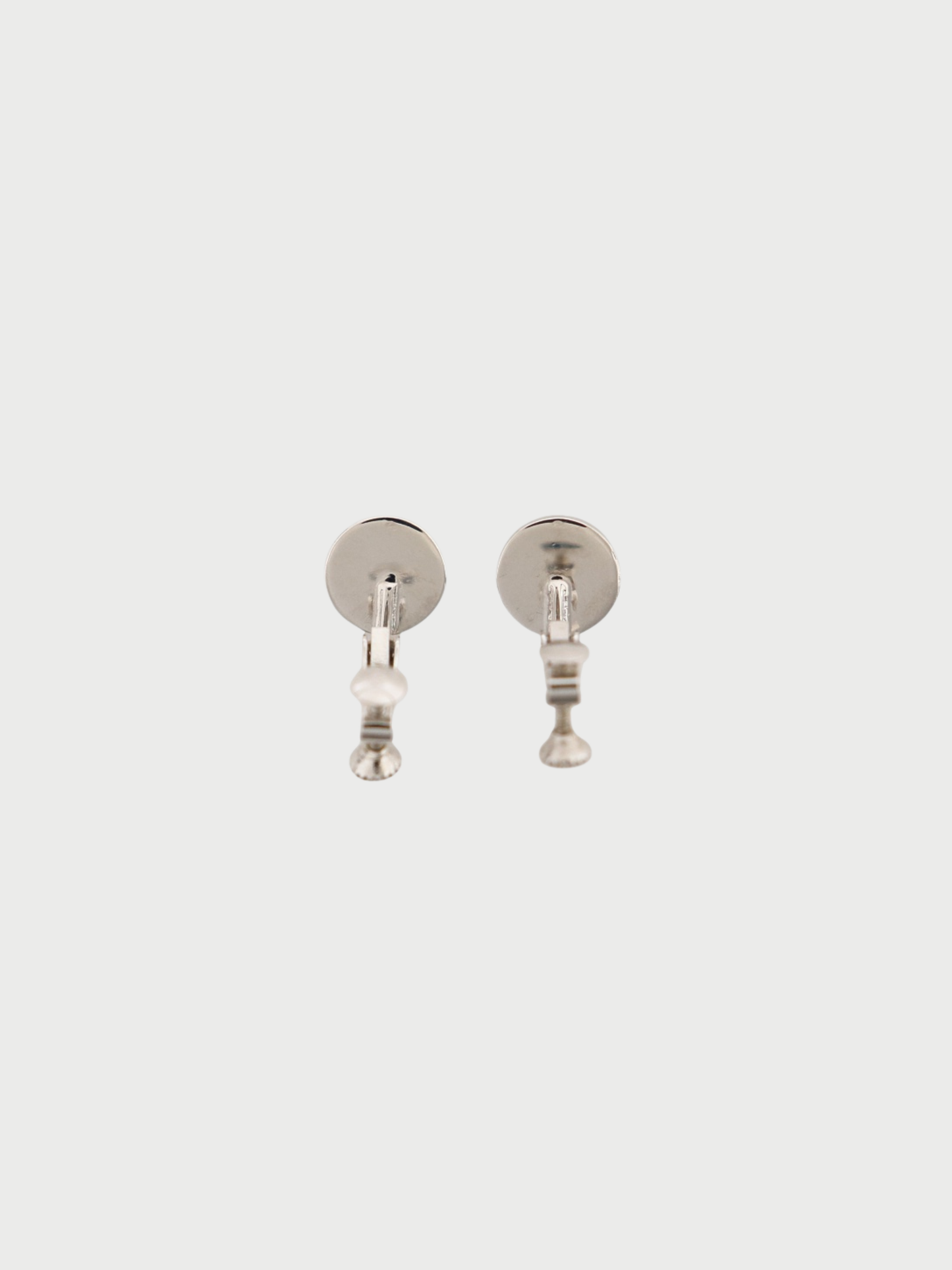 Christian Dior 2000s Silver Plated Metal Logo Round Earrings