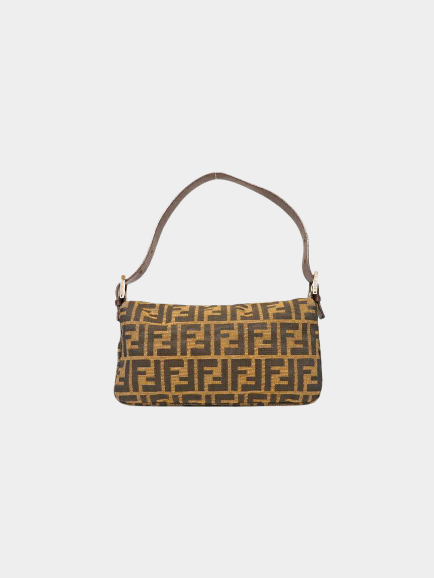 Fendi 2010s Brown Monogram Zucca Baguette Bag