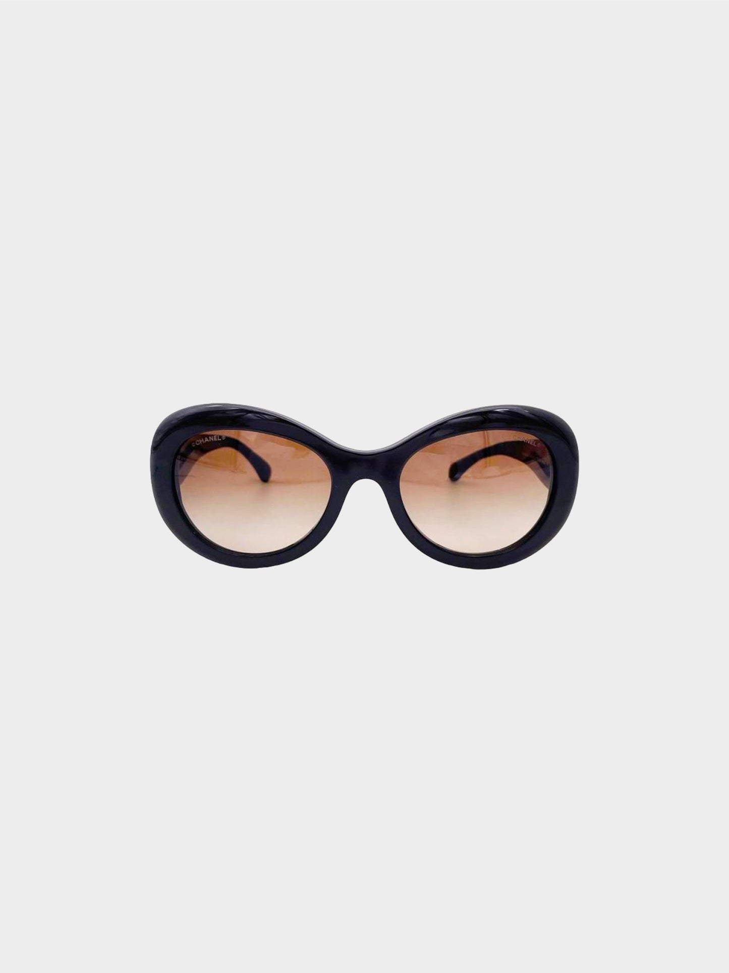 Chanel 2020s Brown Oval Sunglasses