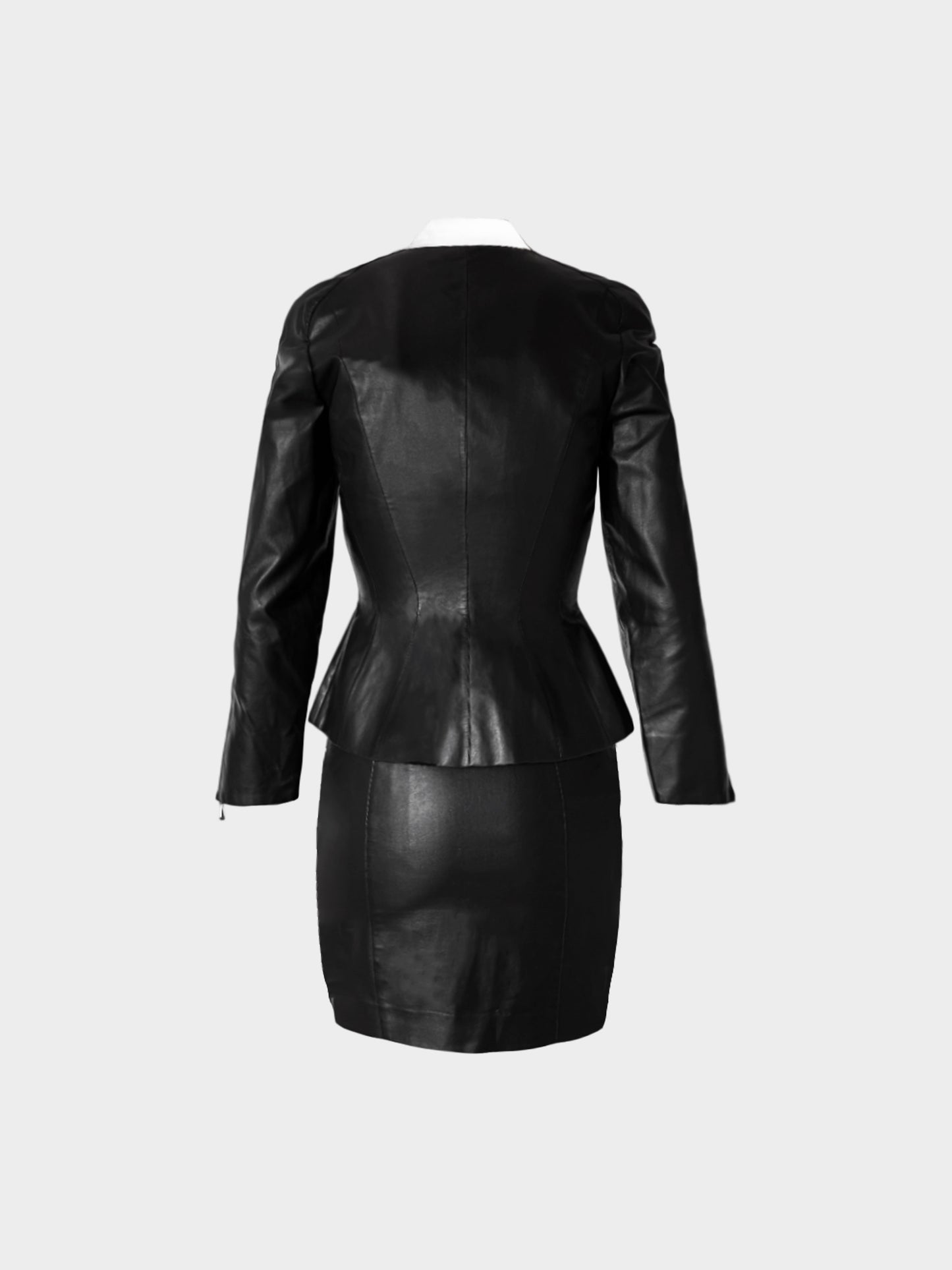 Thierry Mugler FW 1994 Black and White Hourglass Jacket and Skirt Set
