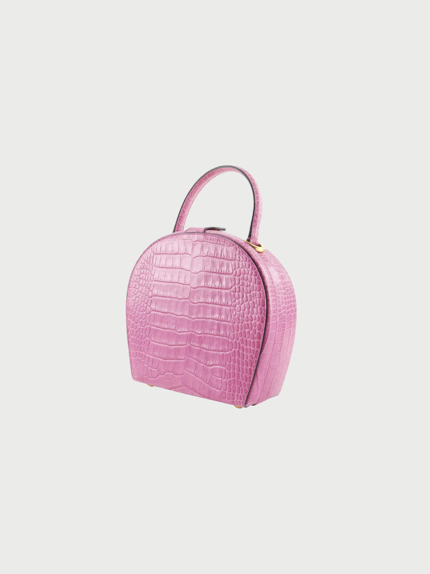 Celine 2000s Raspberry Pink Embossed Leather Handbag