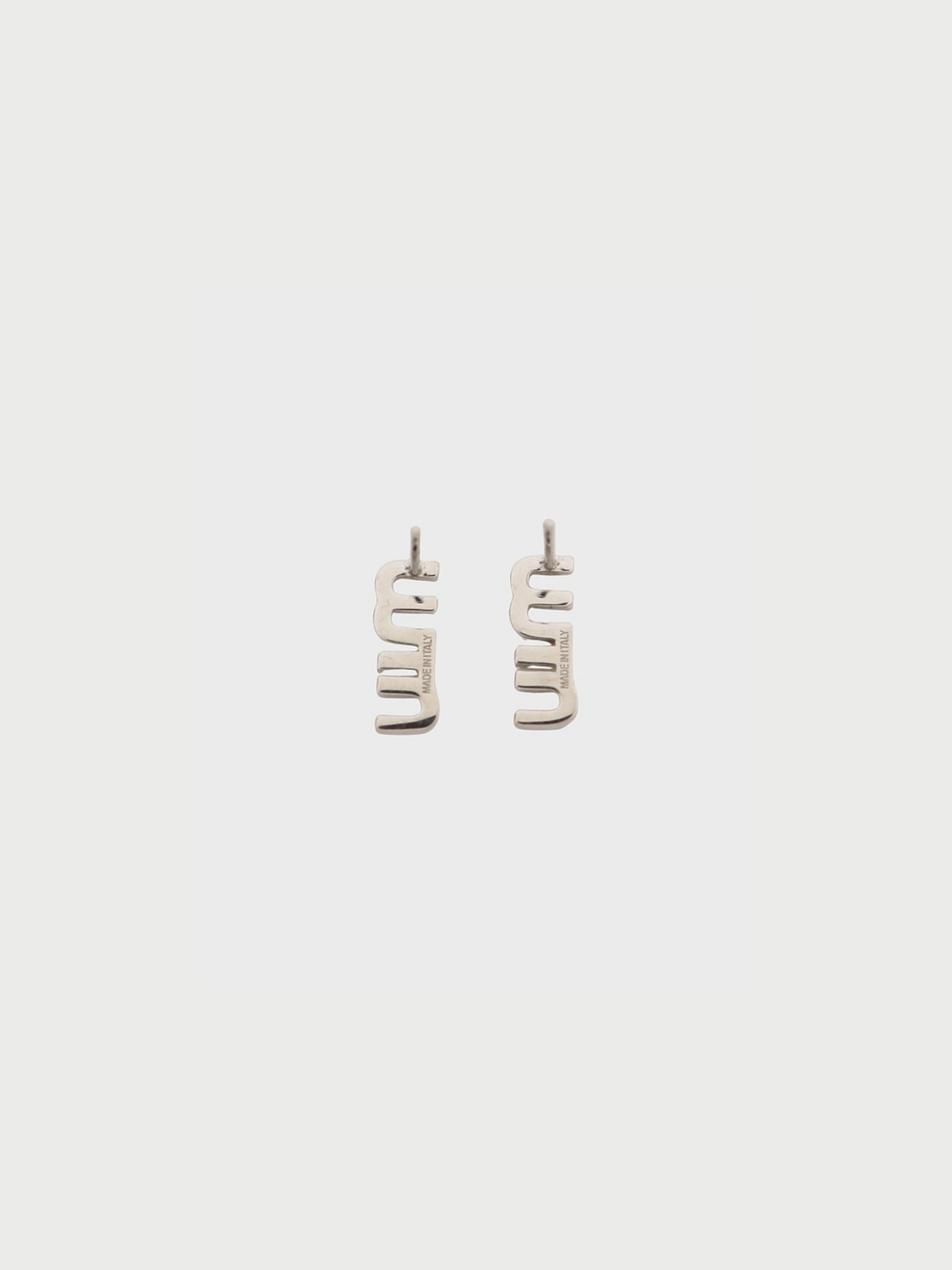 Miu Miu FW 2022 Silver Rhinestone Logo Earrings
