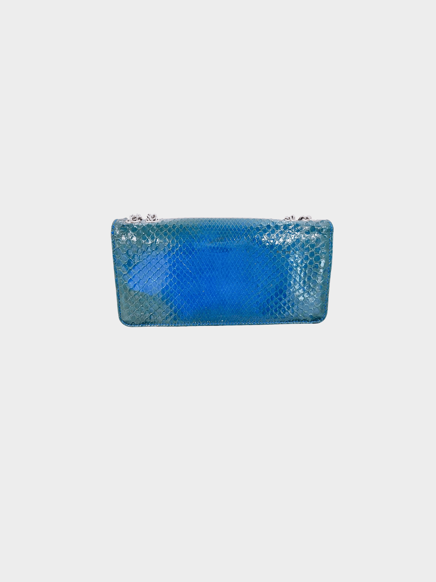 Chanel 2008-2009 Rare Turquoise Python Flap Bag