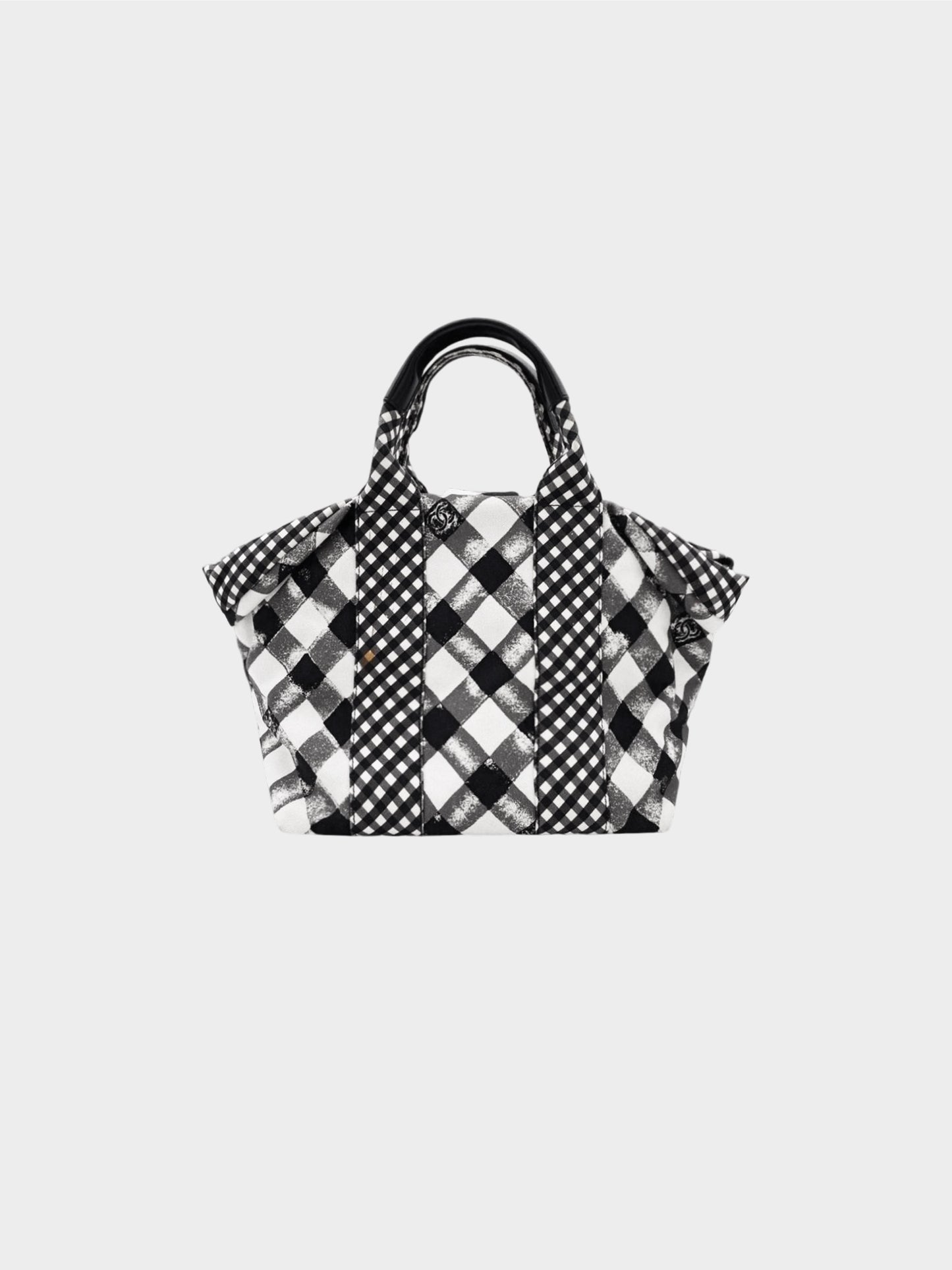 Chanel Cruise 2011 Monochrome Gingham Check Canvas Handbag