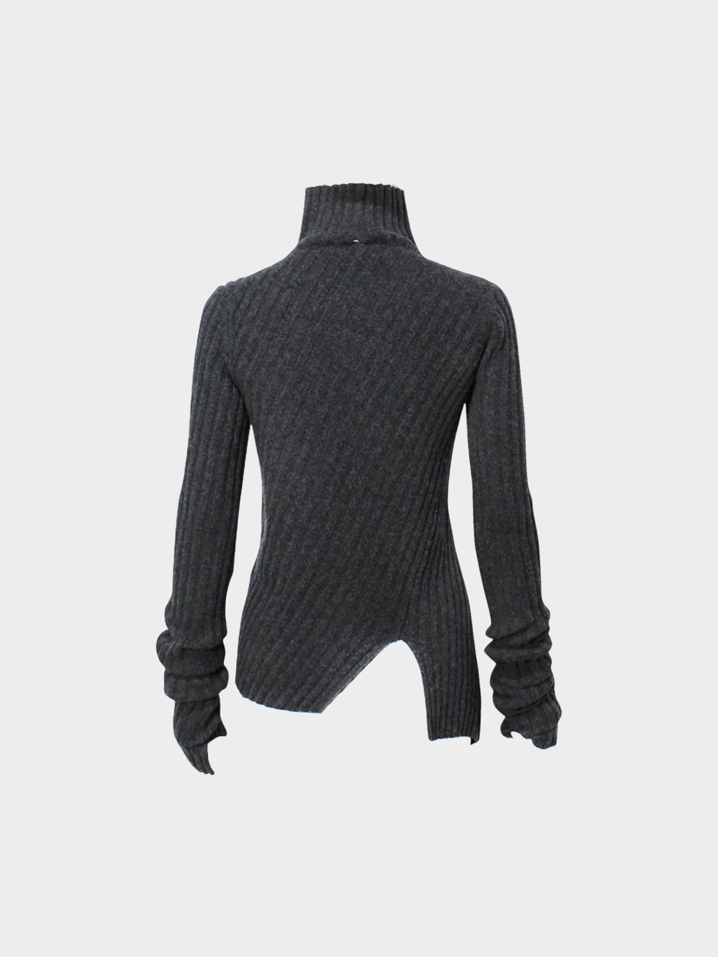 Celine by Phoebe Philo 2019 Dark Grey Long Sleeve Turtleneck Knit Dress
