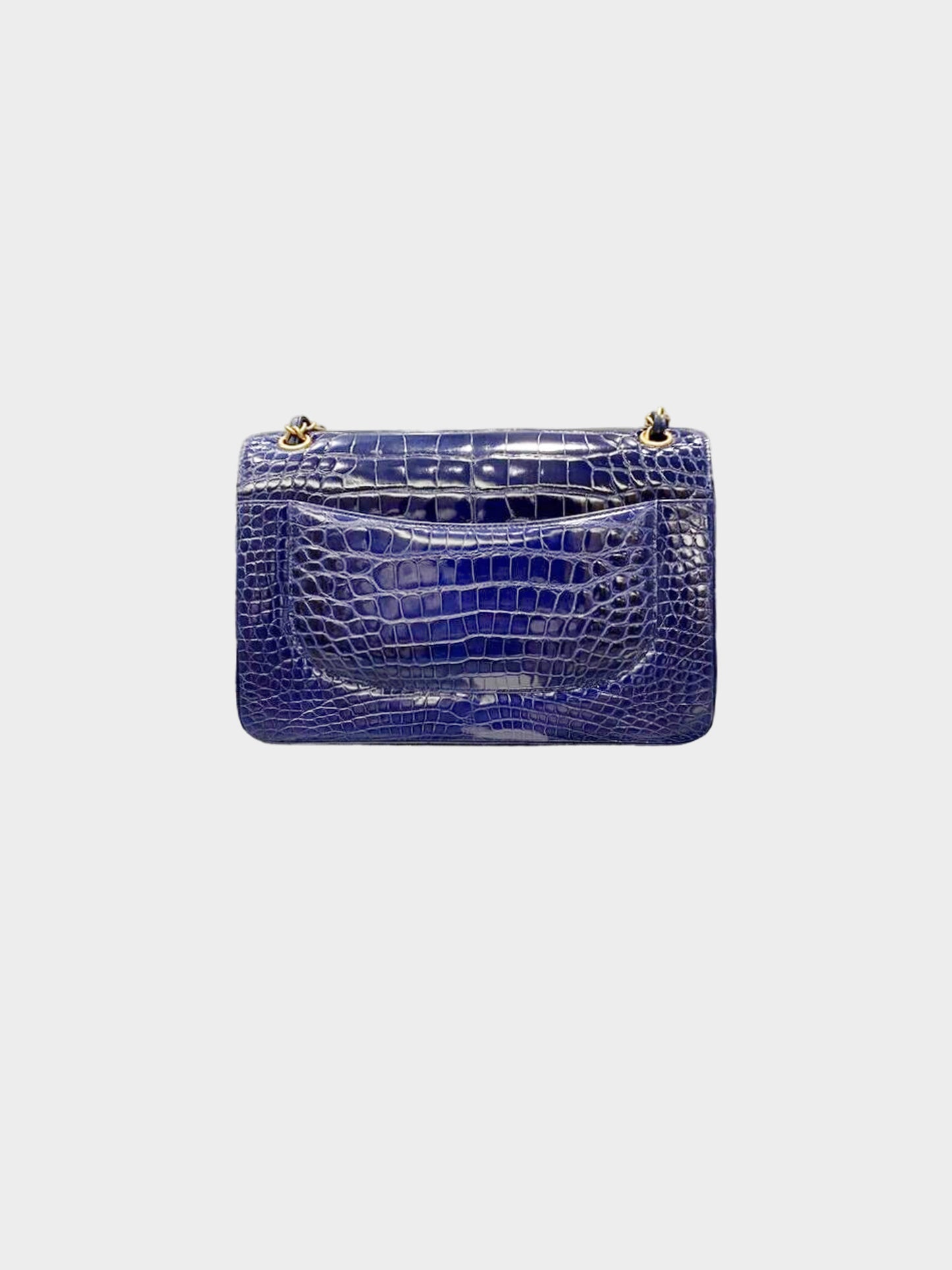 Chanel 2016 Royal Blue Alligator Jumbo Classic Double Flap Bag