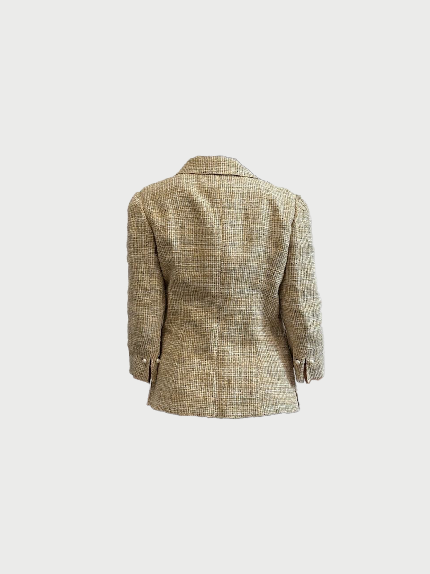 Chanel 2000s Cream Tweed COCO Pearl Jacket