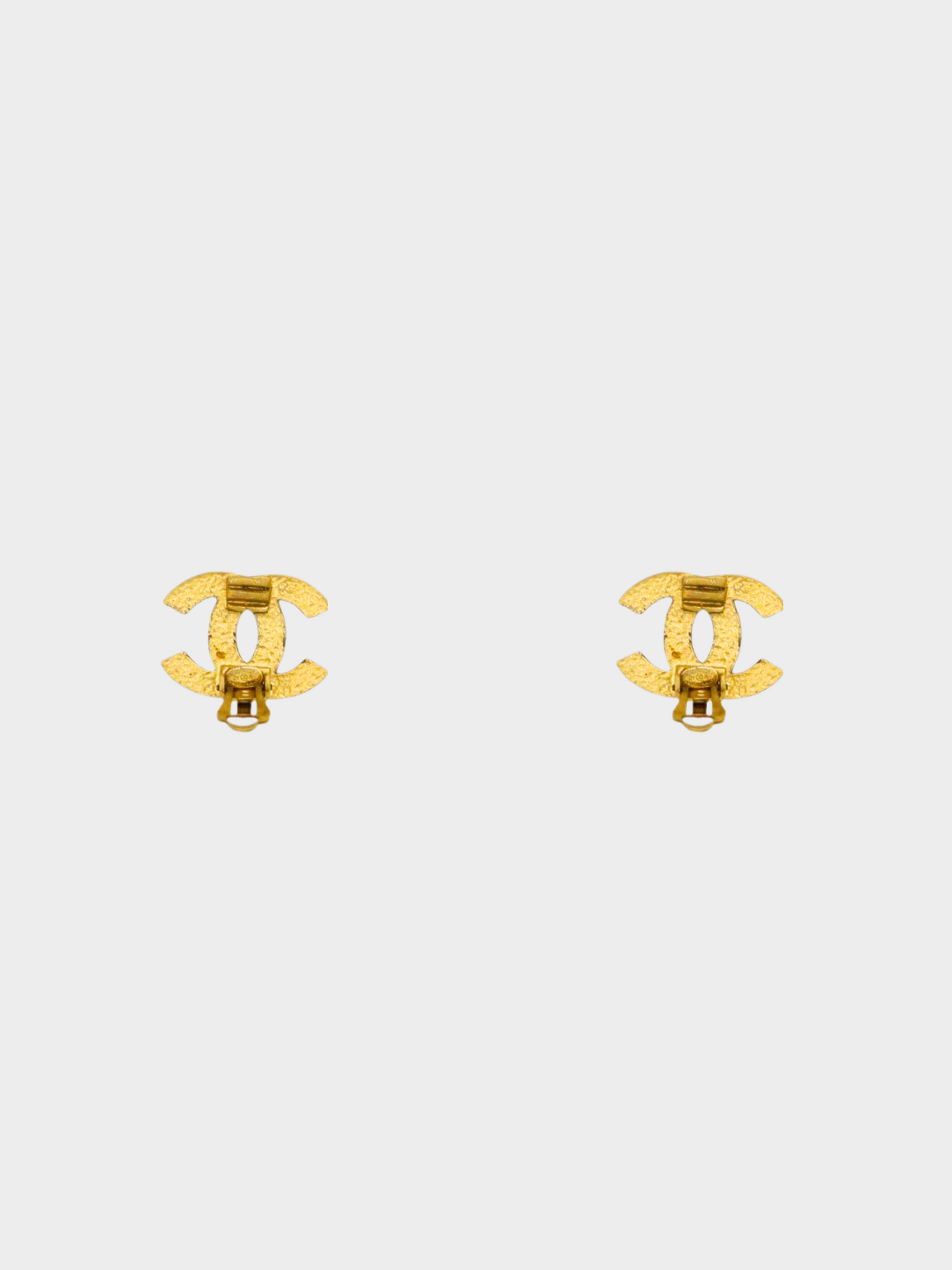 Chanel 2000s Gold Pearl CC Stud Earrings