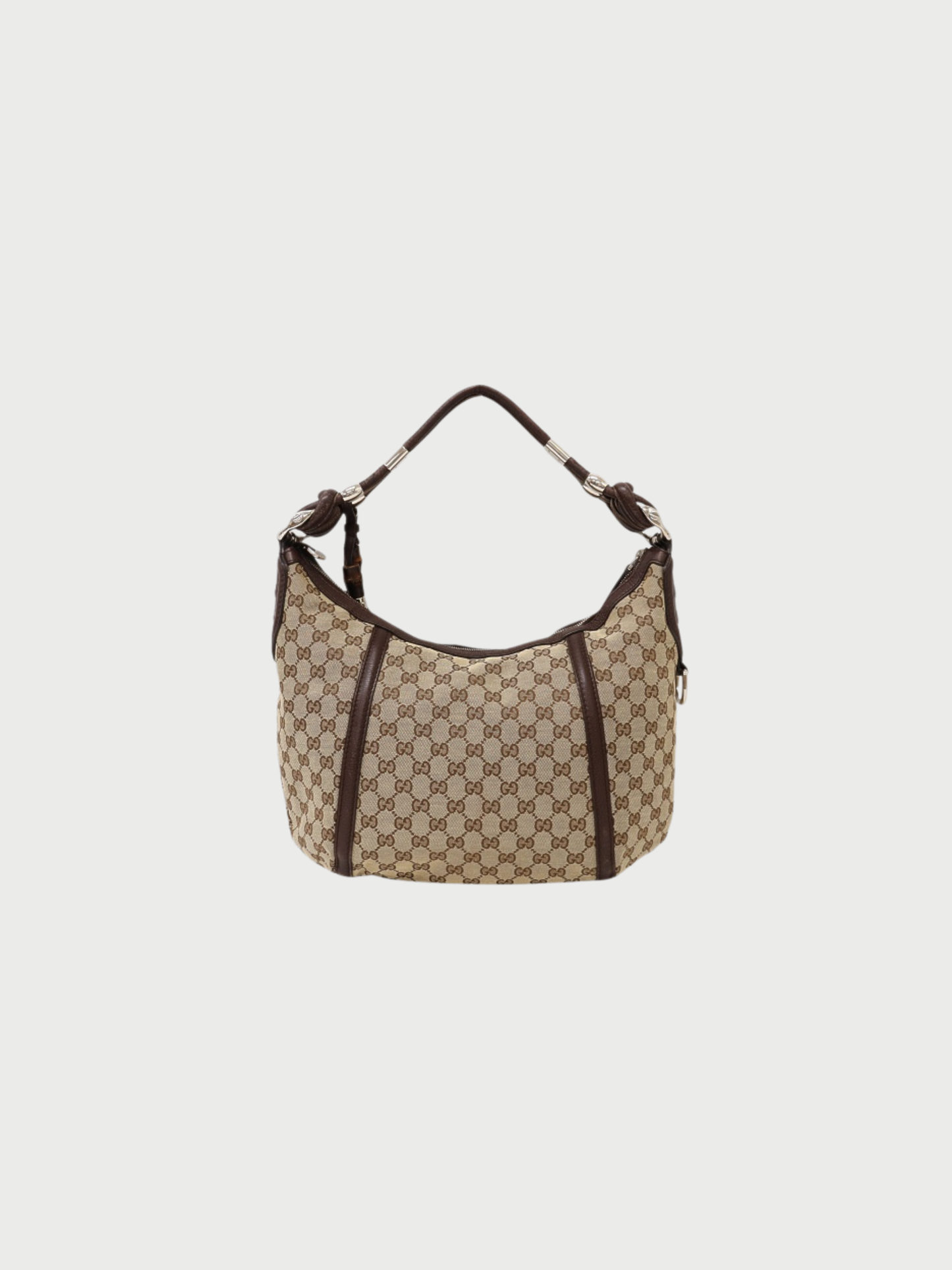 Gucci 2000s Beige Brown GG Canvas One-Shoulder Bag