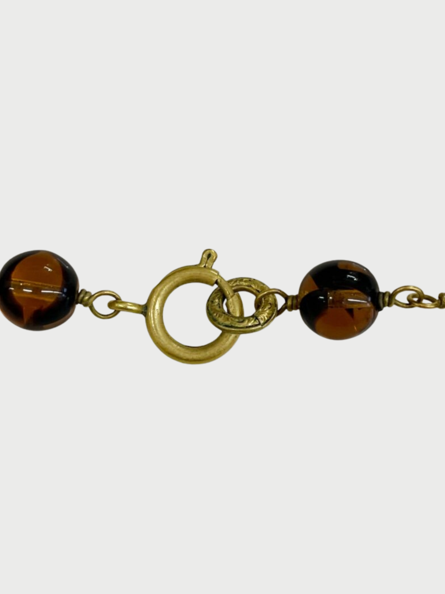 Chanel 1985 Brown Murano Glass Crystal Necklace