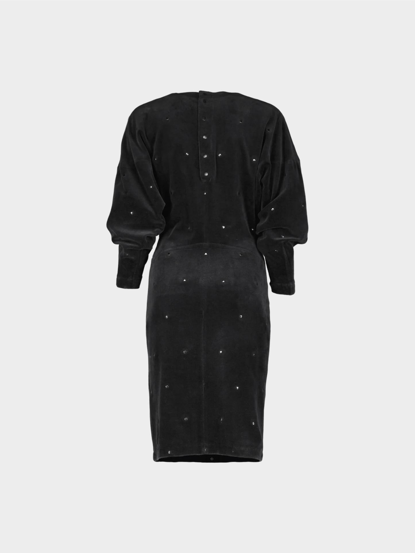 Azzedine Alaïa FW 1983 Black Velvet Metal Studded Dress
