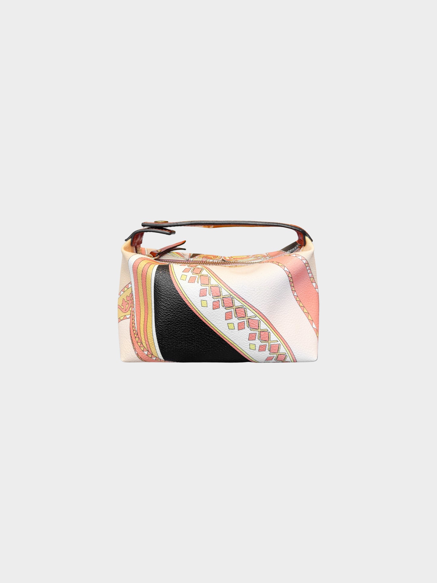 Emilio Pucci 2000s Pink Abstract Print Leather Vanity Bag