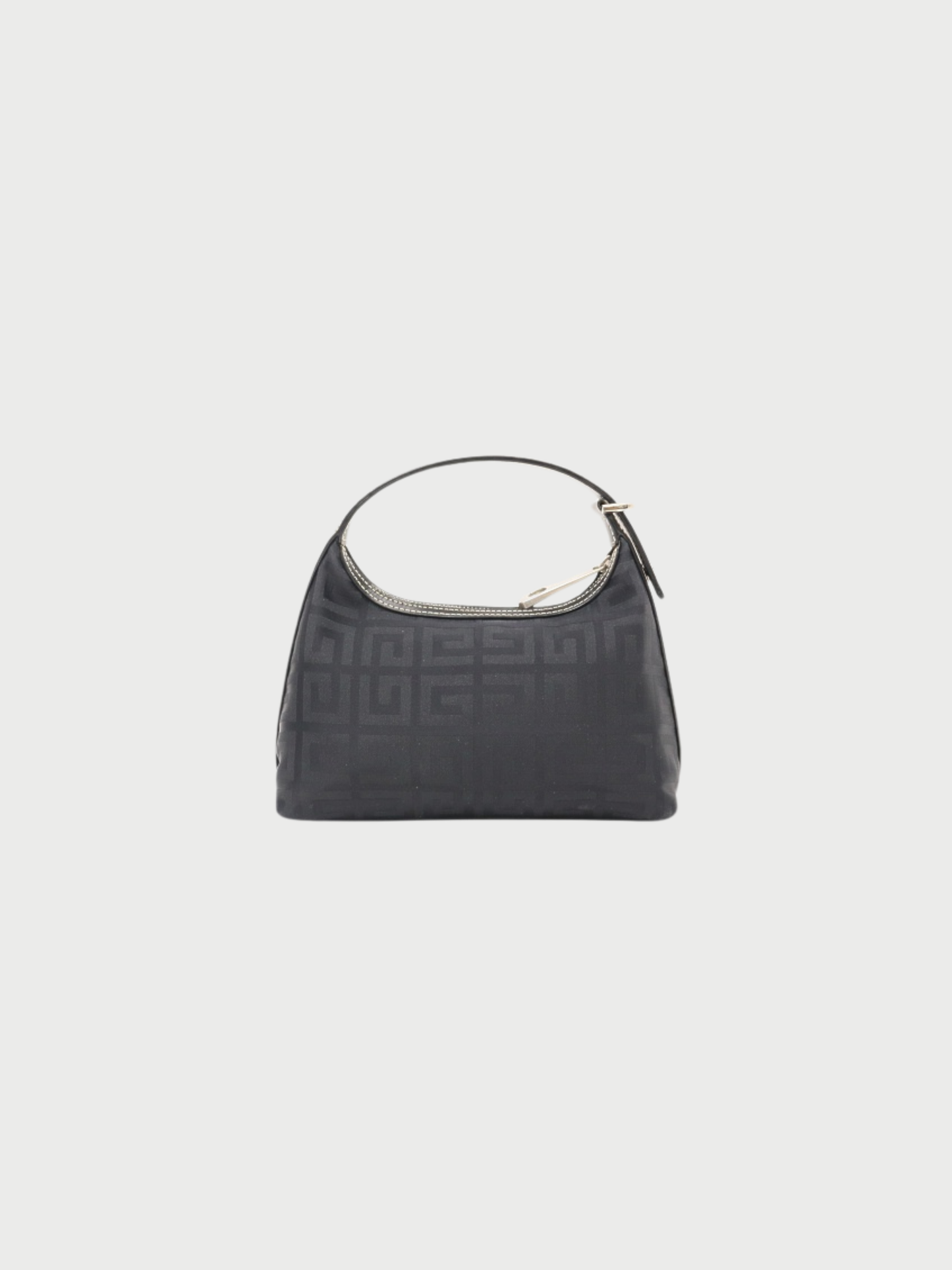Givenchy 2000s Black Nylon Leather Logo Mini Handbag