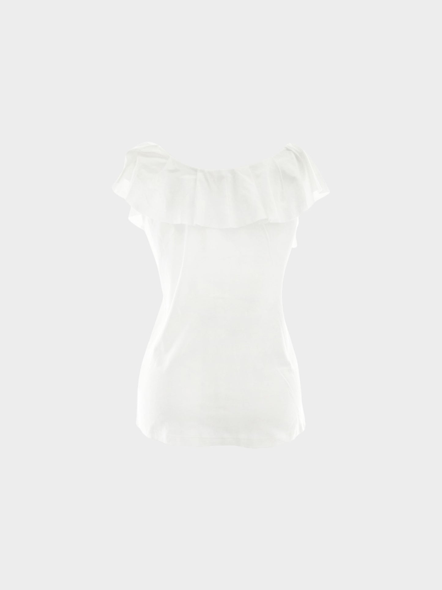 Valentino 2010s White Frill Collar Top