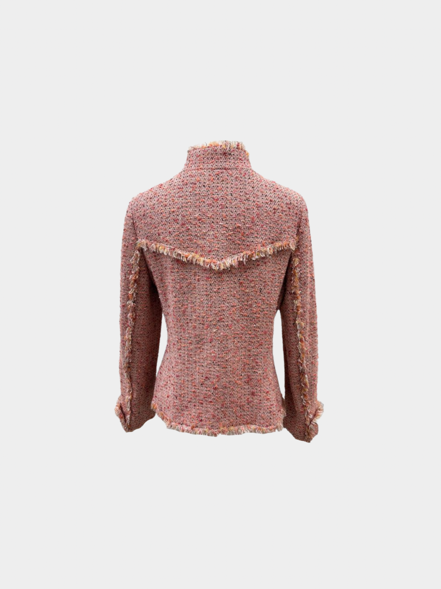 Chanel 2004 Salmon Tweed Zip Front Jacket